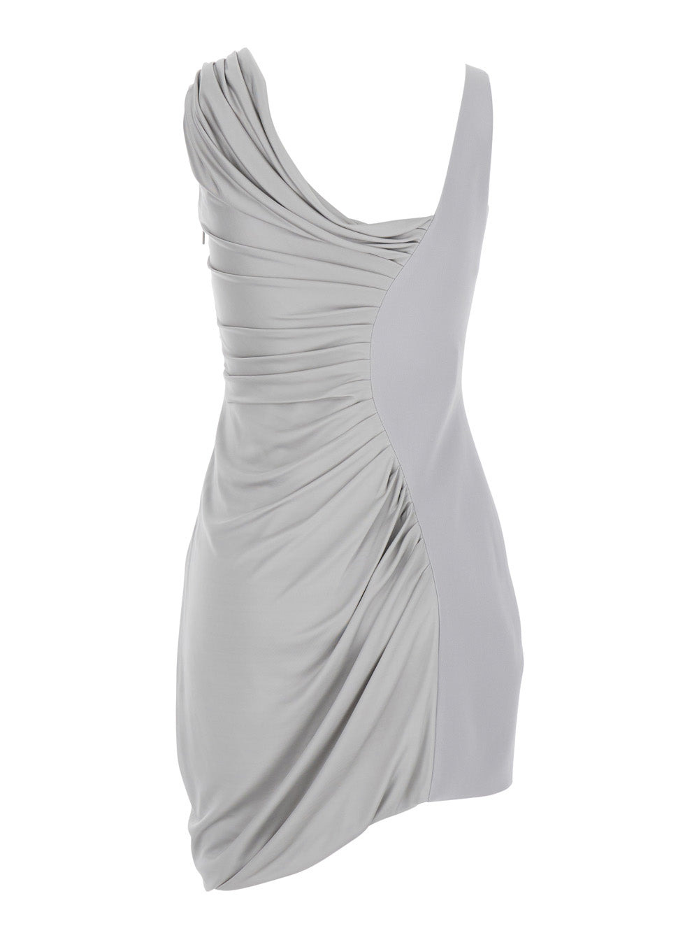 Versace Women Grey Draped Mini Dress With Medusa '95 Detail In Viscose Woman - 2