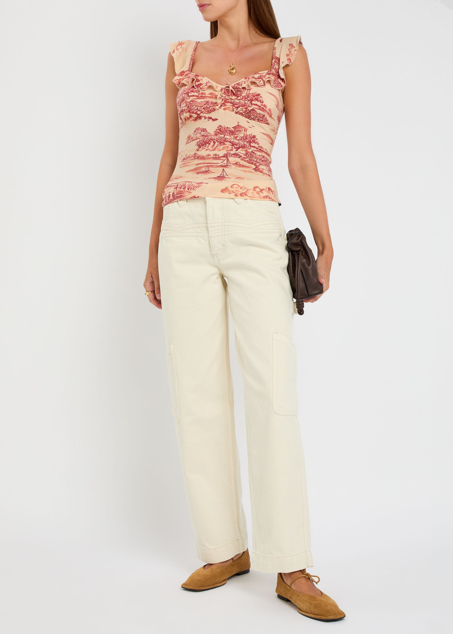 Reformation Lemmy Printed Stretch-jersey top - 4