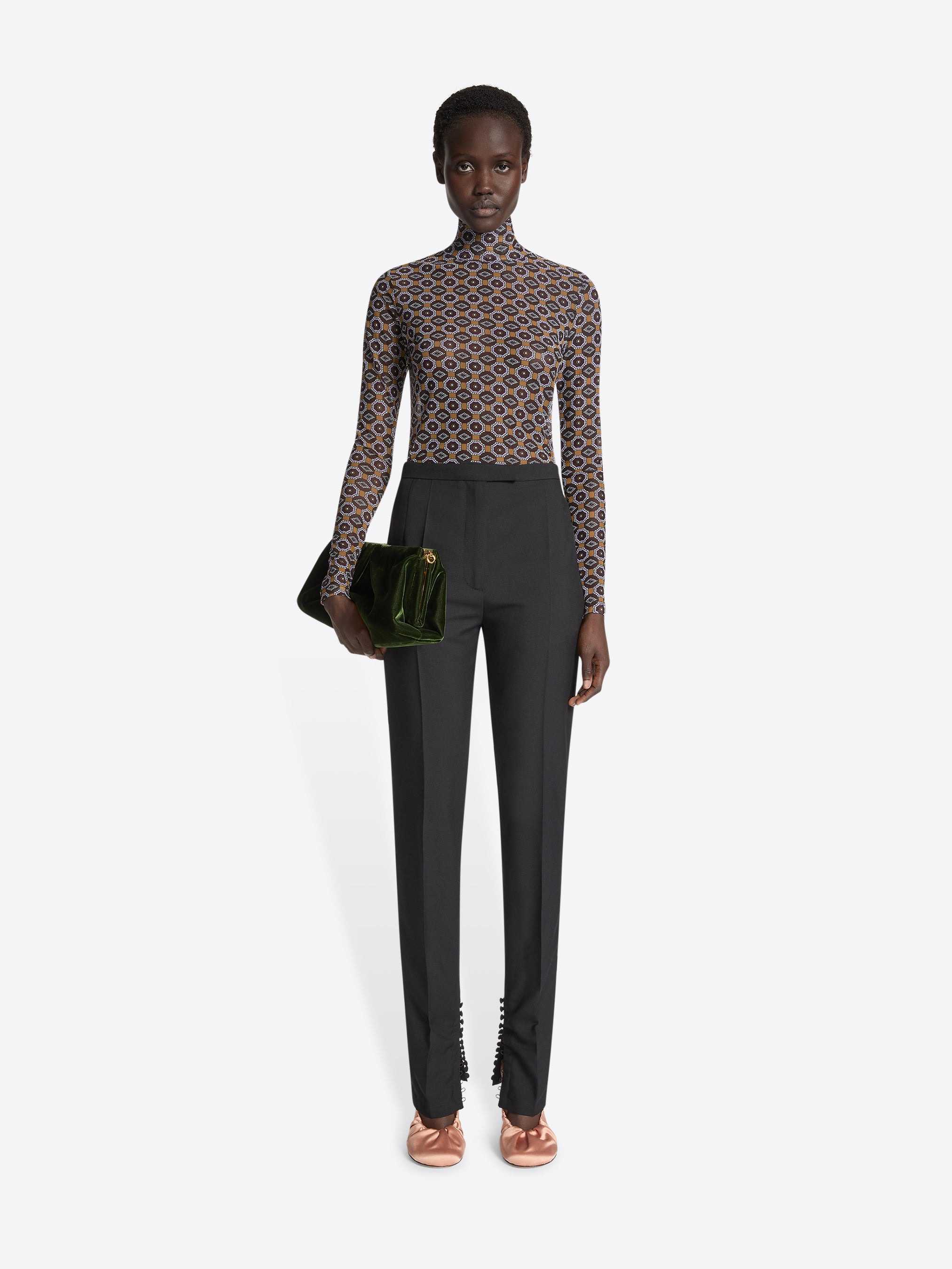 FITTED WOOL MOHAIR PANTS - 2