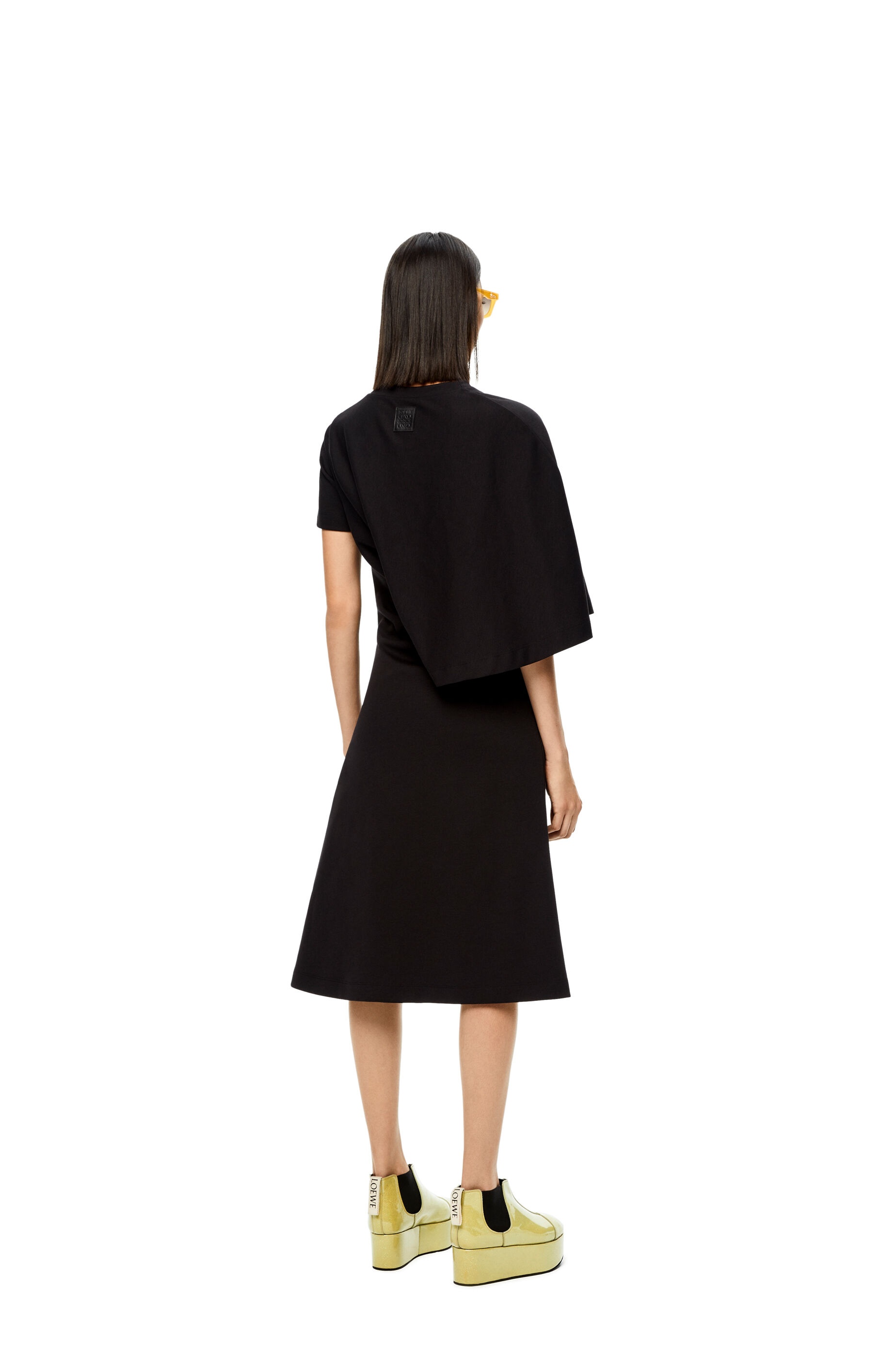 Asymmetric dress in cotton blend - 3