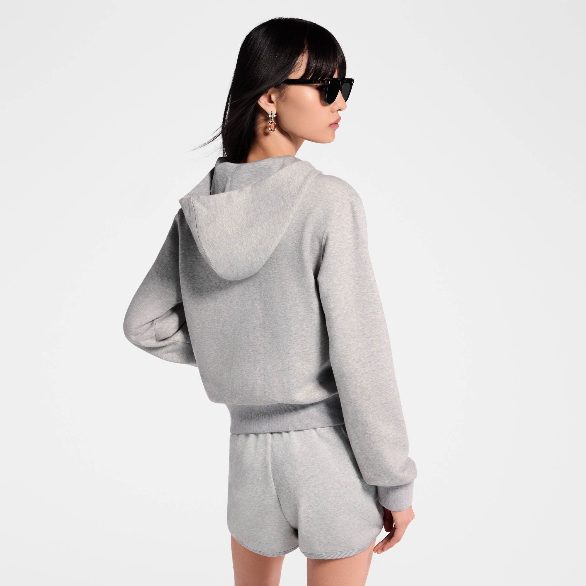 Leather Accent Hoodie - 7