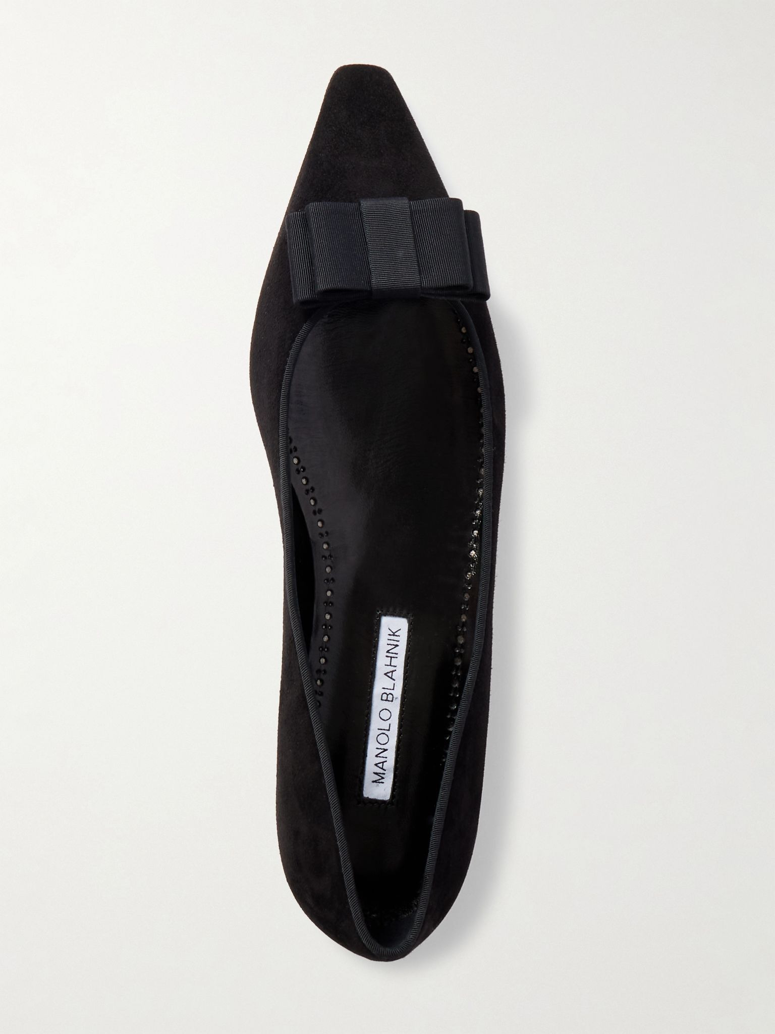 Reador 10 bow-detailed suede point-toe flats Black - 5