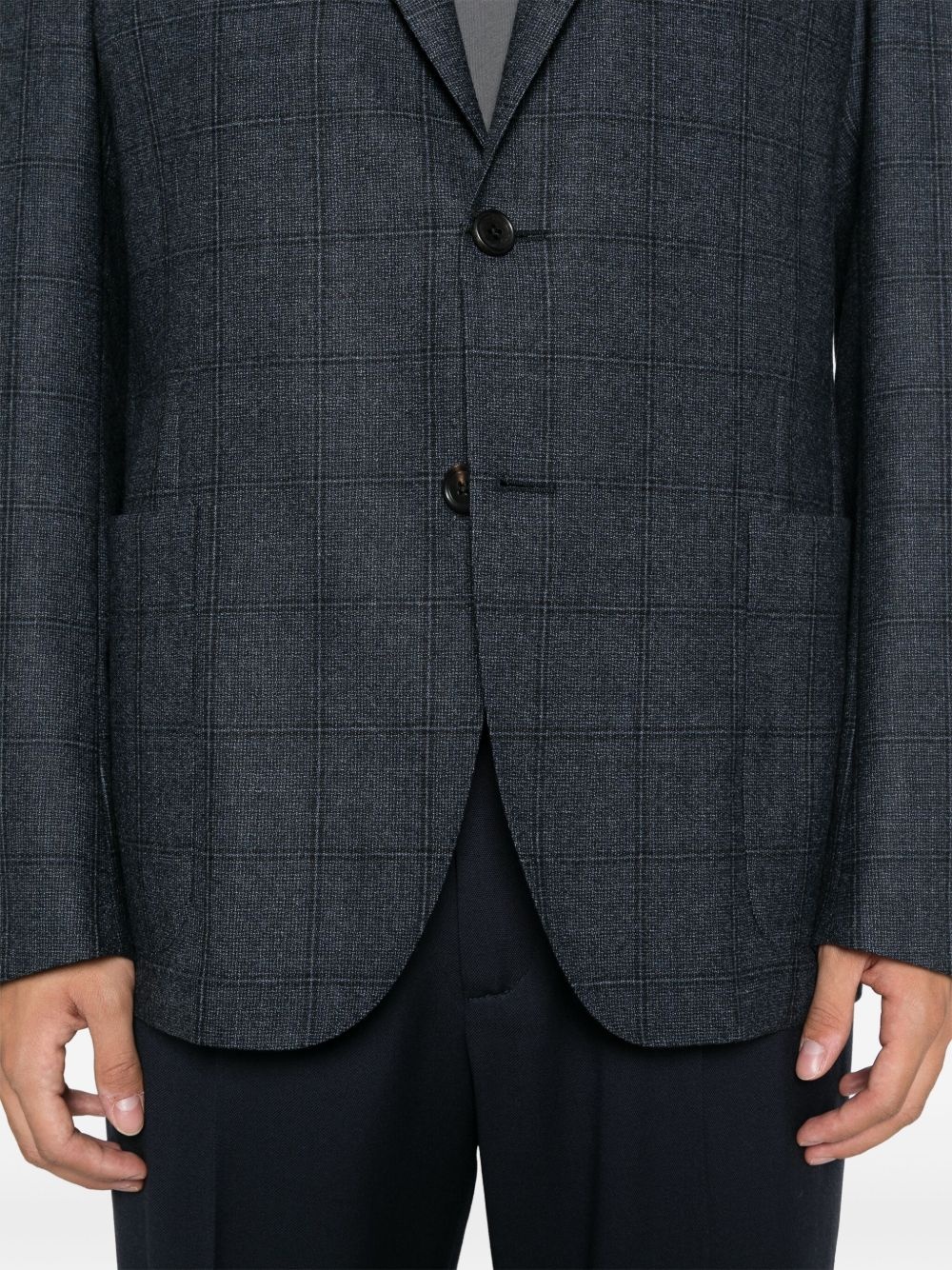 check-pattern blazer - 5