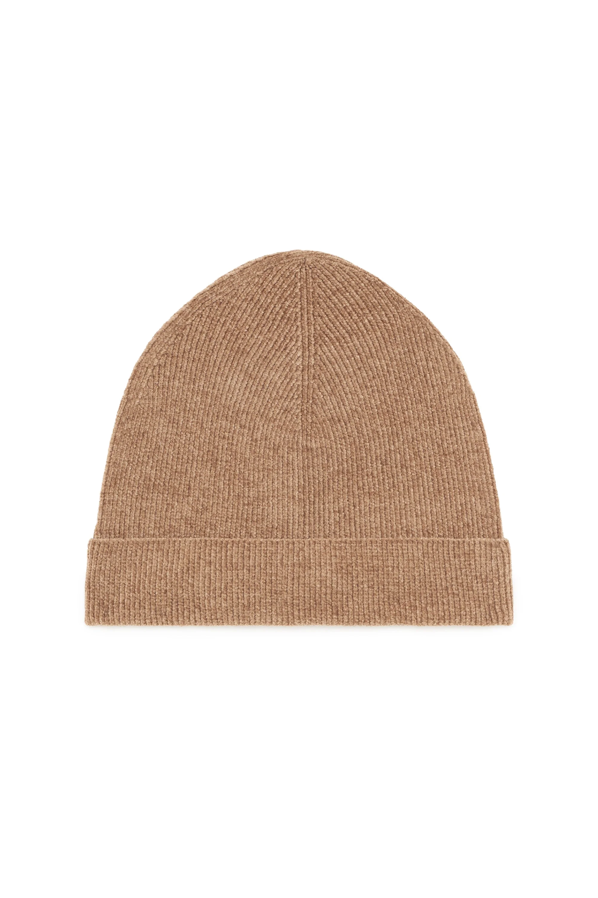 Spire Knit Beanie in Camel Silk - 1