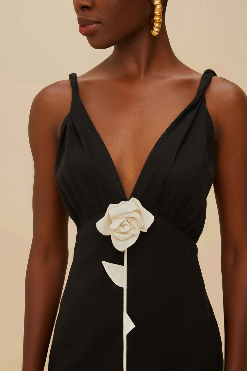FARM RIO Black And White Rose Lenzing™ Ecovero™ Euroflax™ Mini Dress outlook