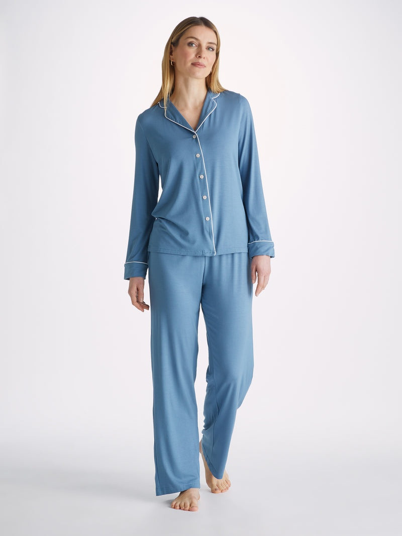 Derek Rose Women's Pyjamas Lara Micro Modal Stretch Denim outlook