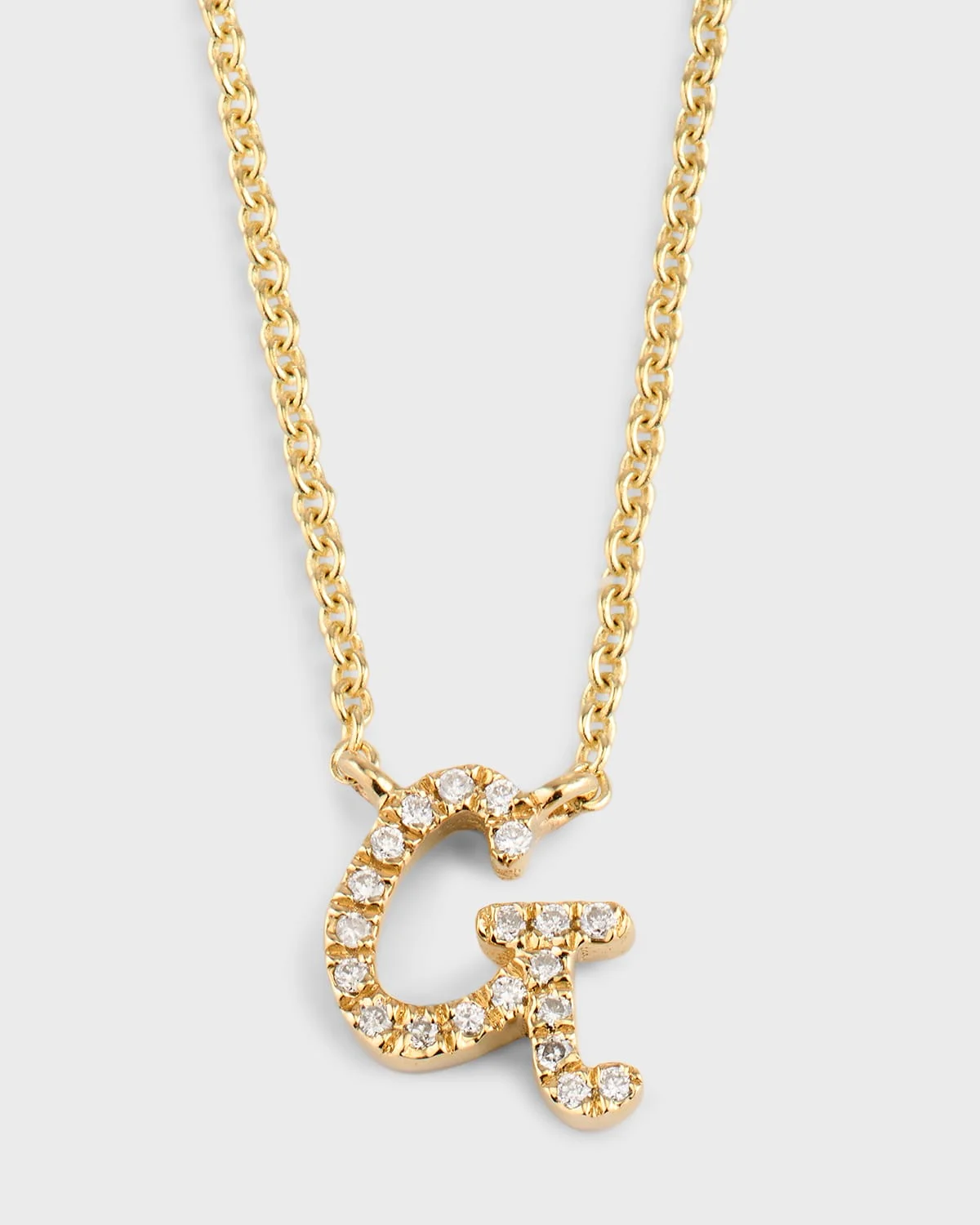 14k Diamond Pave Initial Necklace - 1