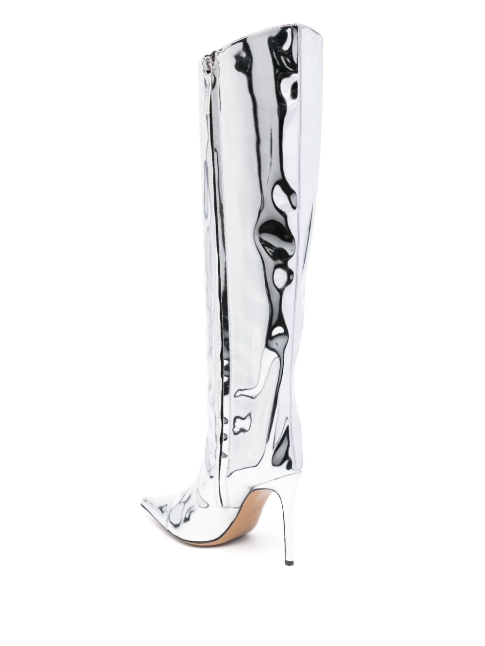 Alex 105mm patent metallic boots - 3