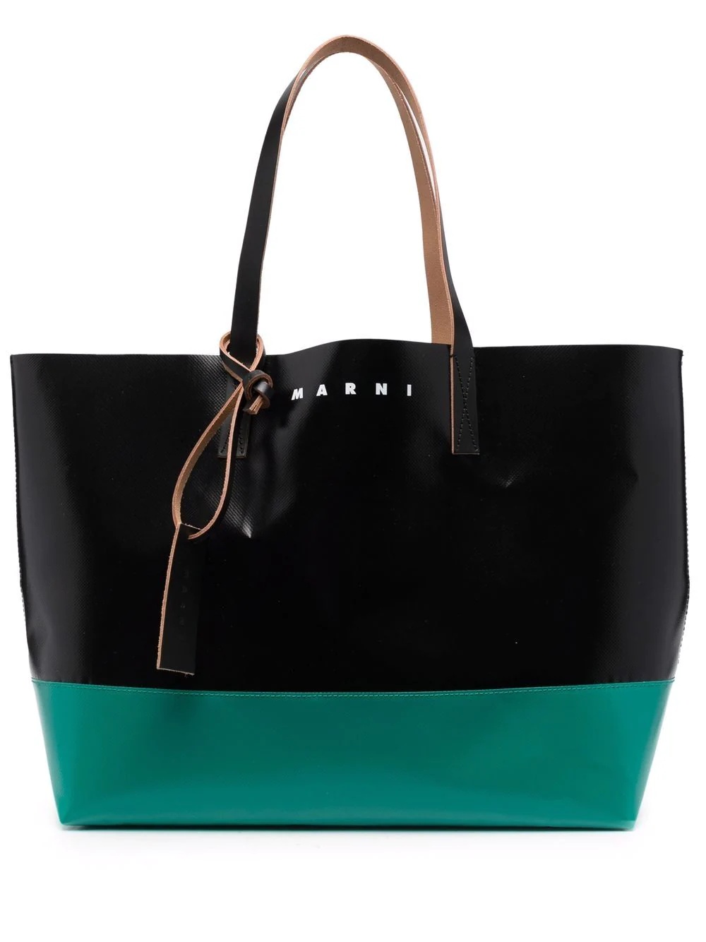 logo-print leather tote bag - 1