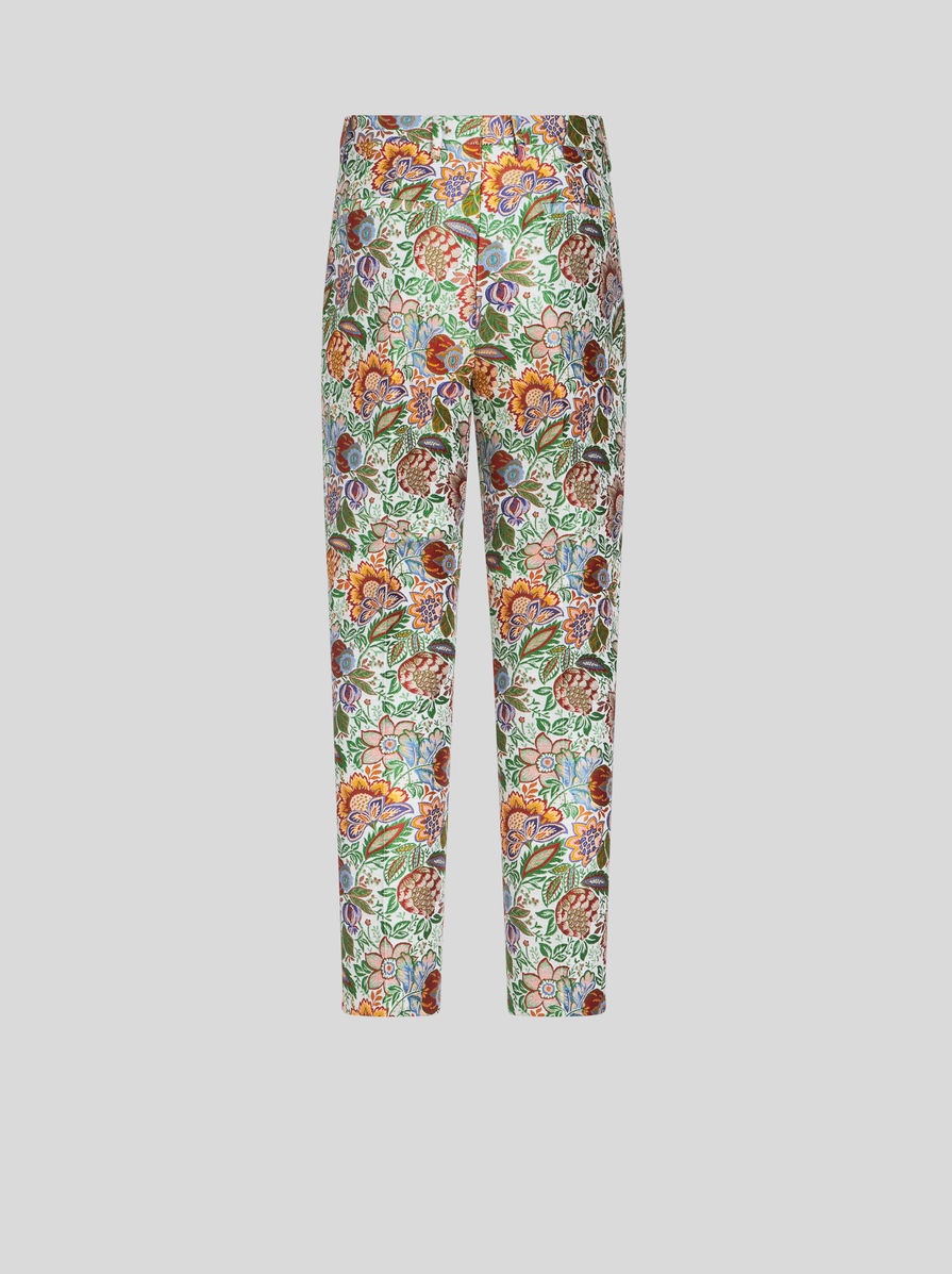 MULTICOLOURED BOUQUET CIGARETTE TROUSERS - 6