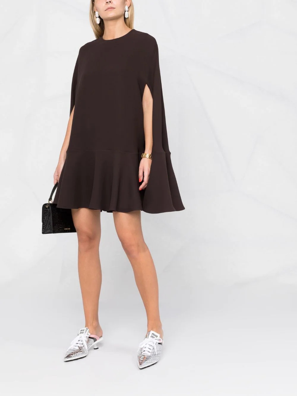 silk cape dress - 2