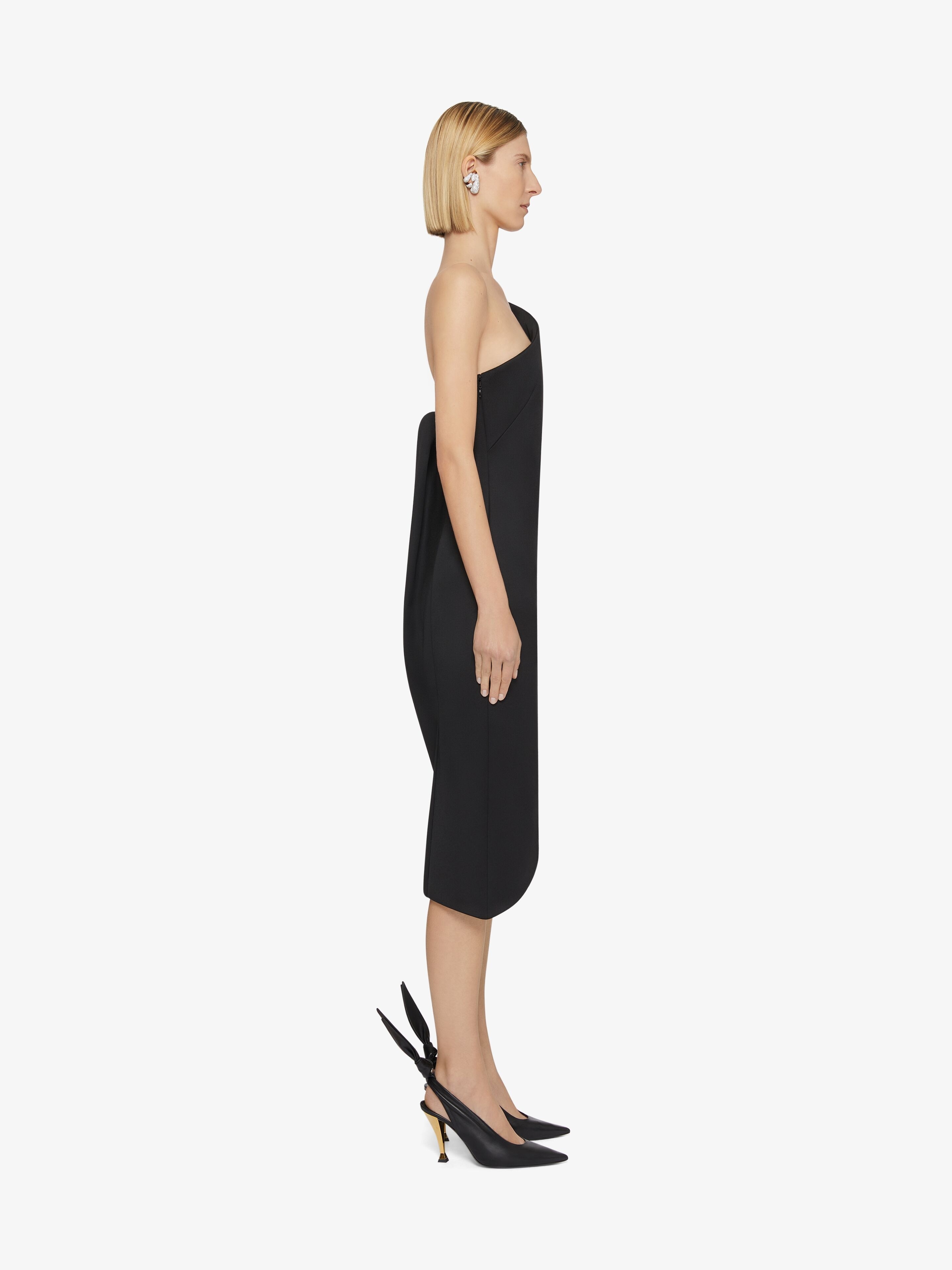 ASYMMETRIC BUSTIER DRESS IN WOOL - 3