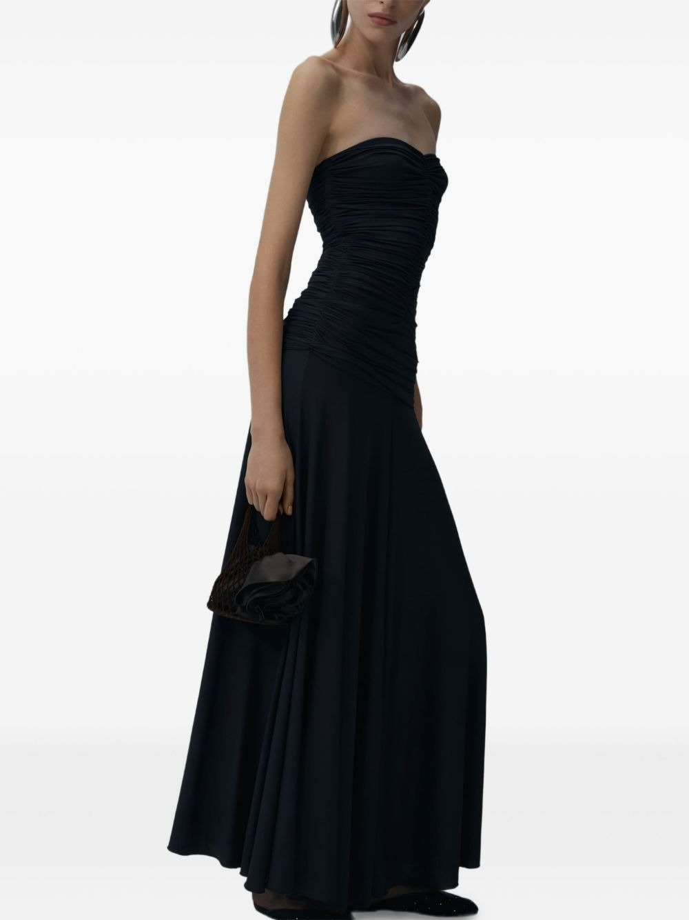 strapless ruched dress - 2