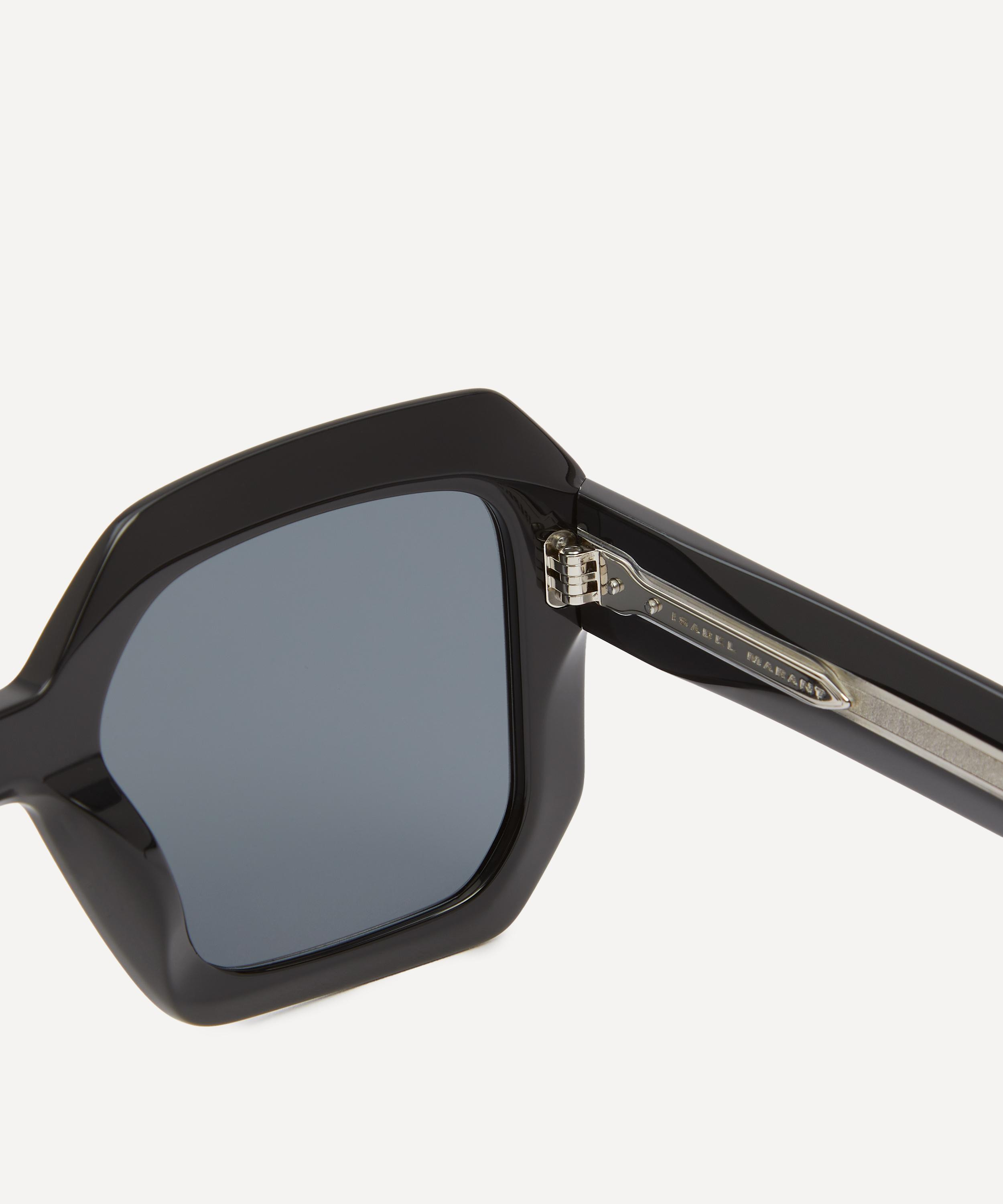 Acetate Square Geometric Black Sunglasses - 3