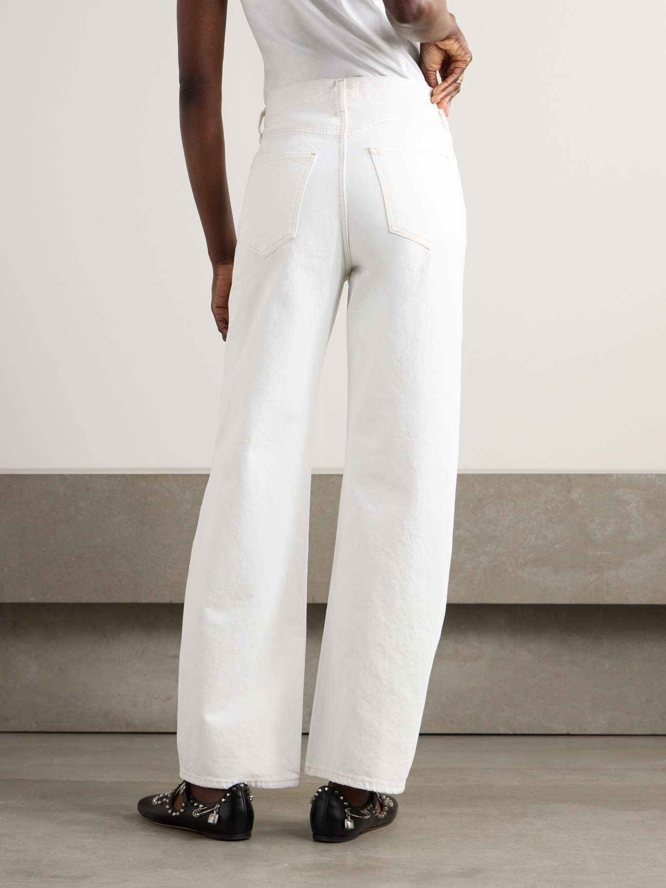 Low Curve mid-rise wide-leg jeans White - 4
