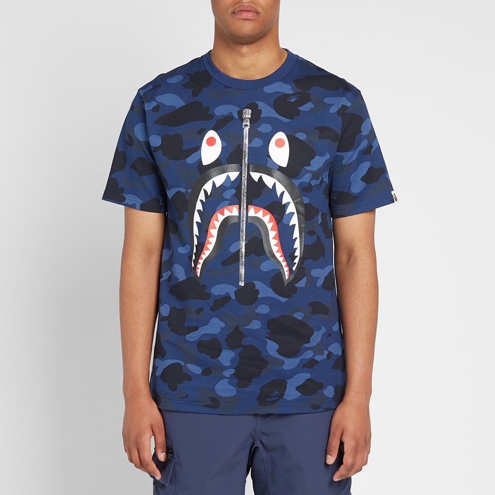 A Bathing Ape Colour Camo Shark Tee - 4