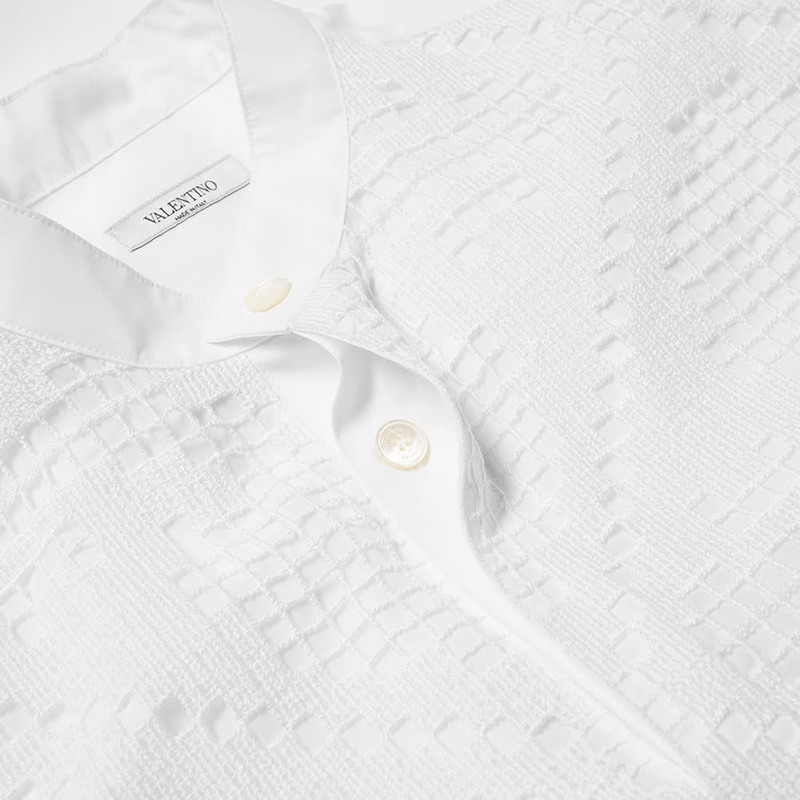 Valentino Valentino Mandarin Collar Macrame Shirt outlook