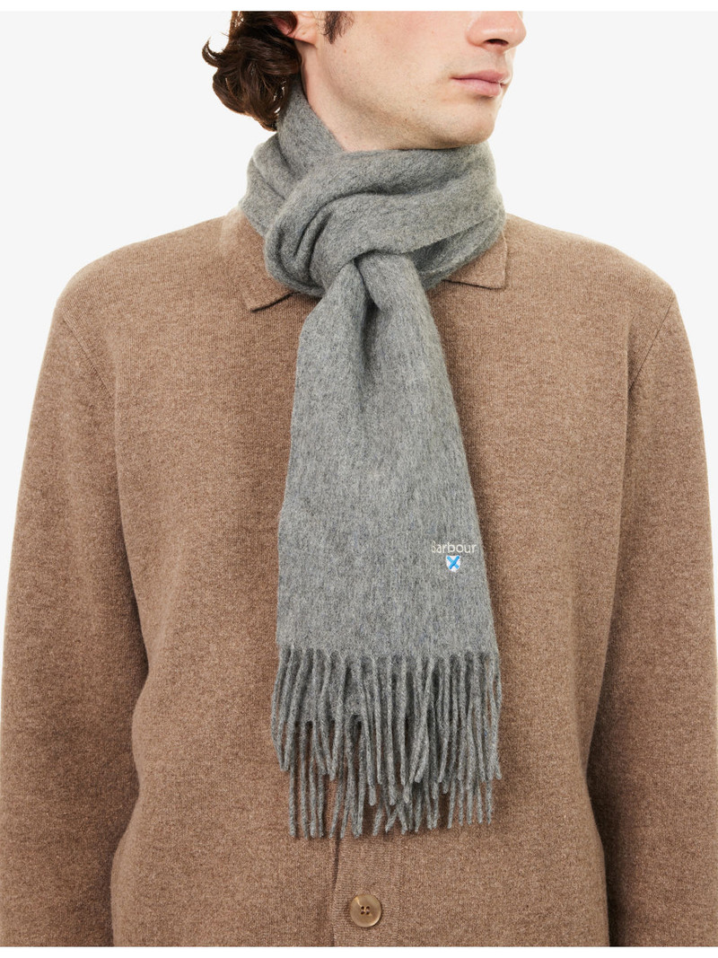 Barbour Plain Logo-Embroidered Lambswool Scarf outlook