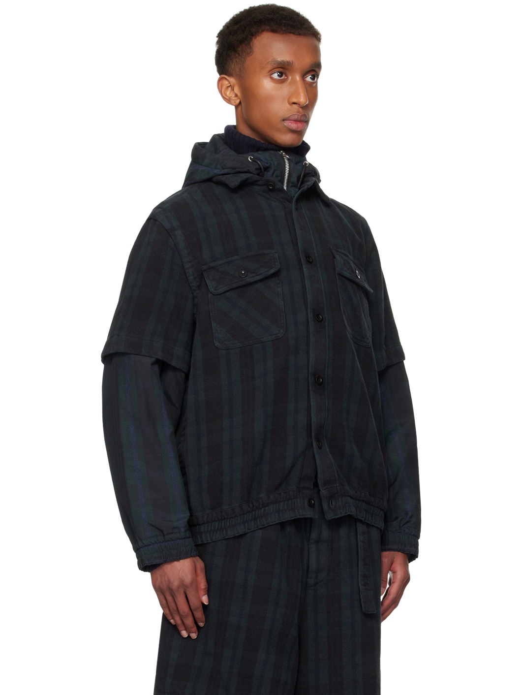 Black & Green Plaid Jacket - 2