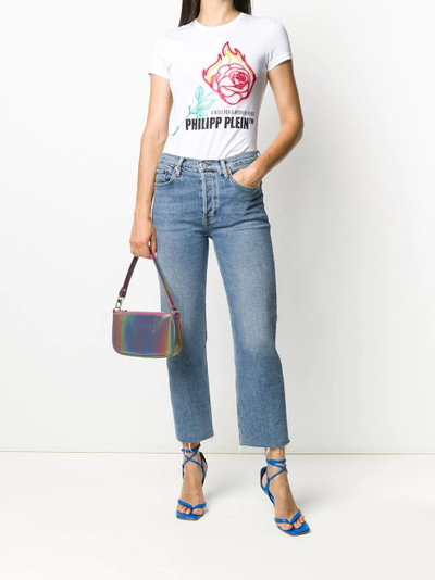 PHILIPP PLEIN Neon Rose rhinestone T-Shirt  outlook