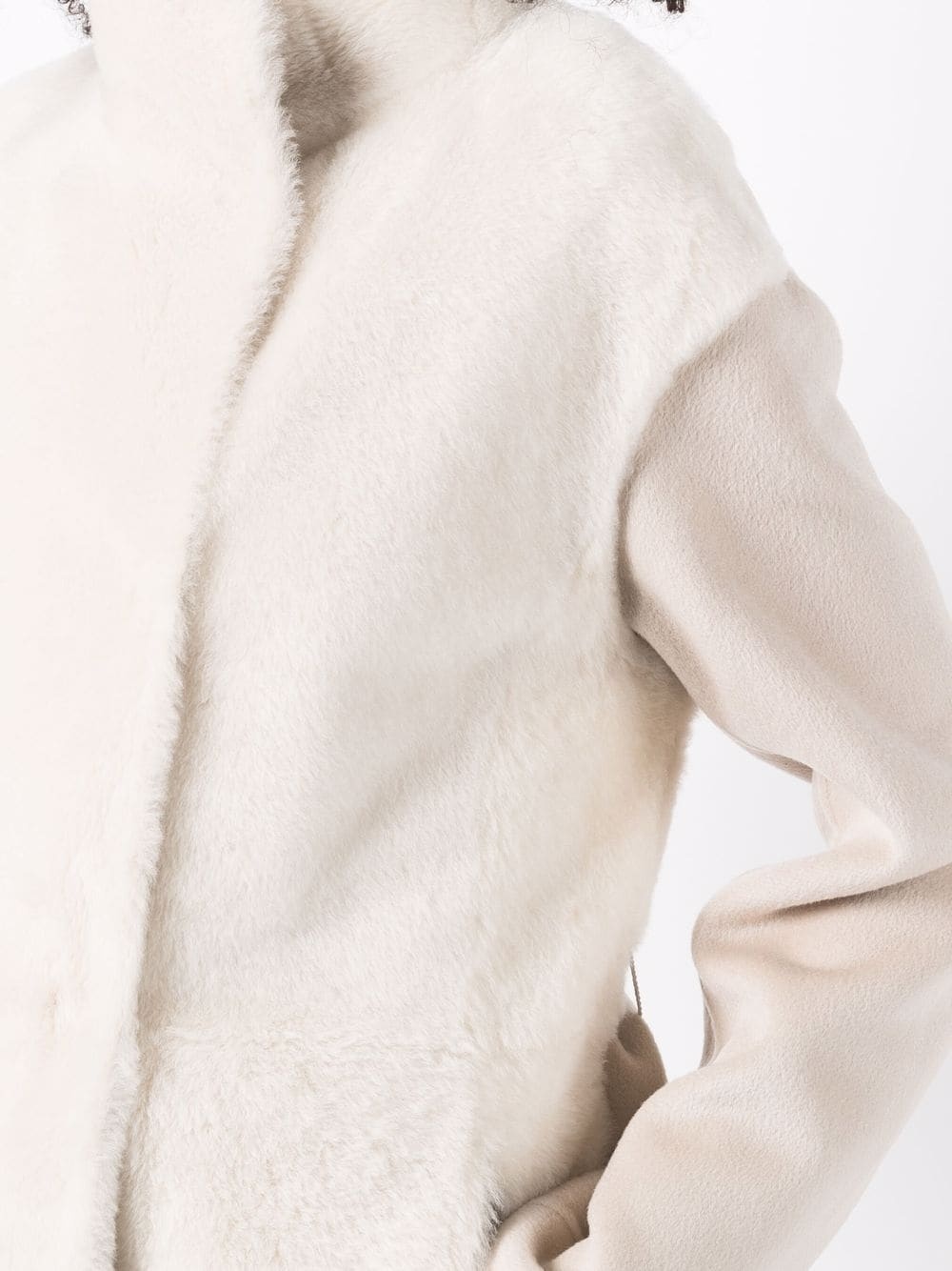 belted shearling coat - 5