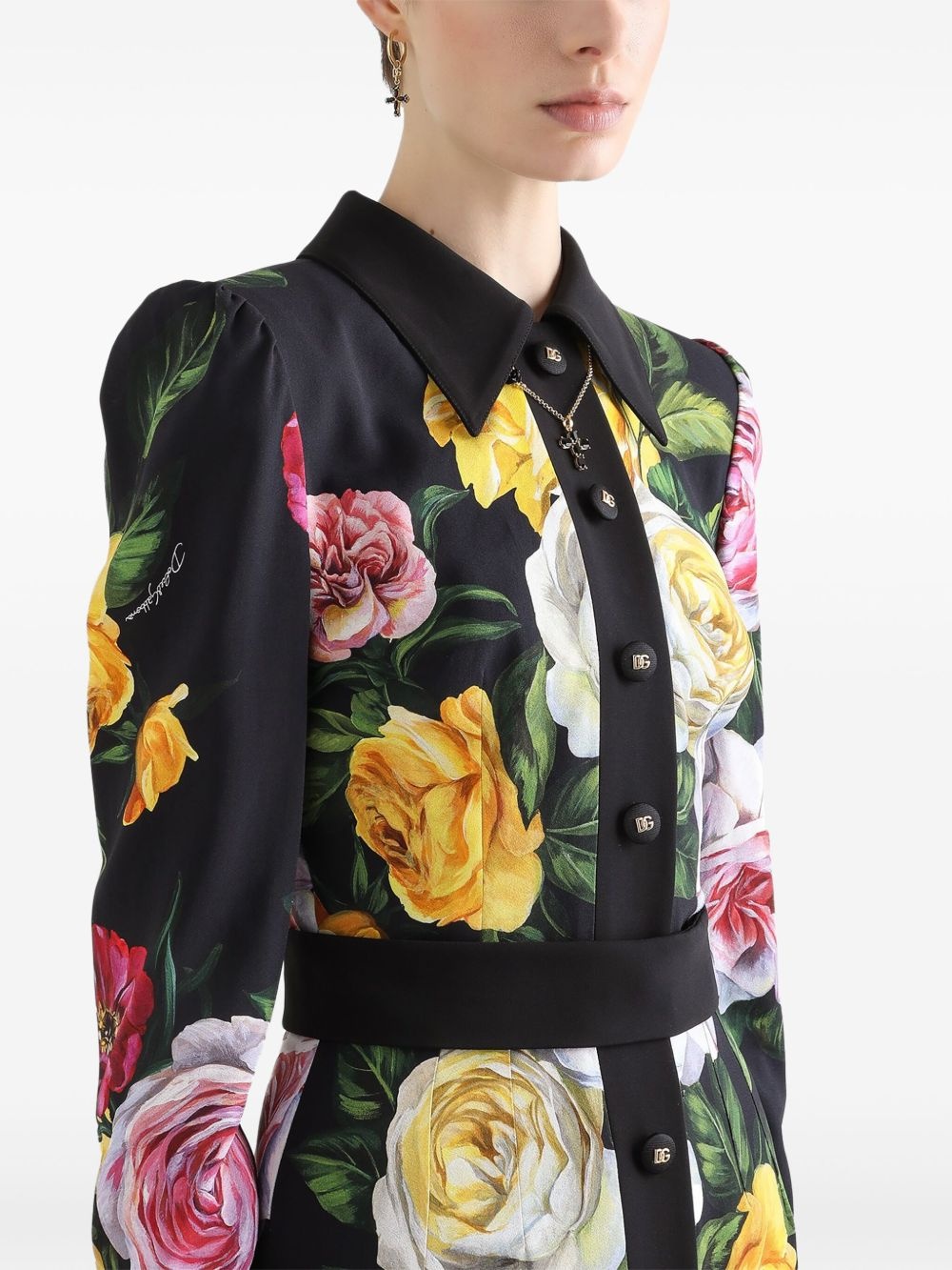 floral-print shirtdress - 4