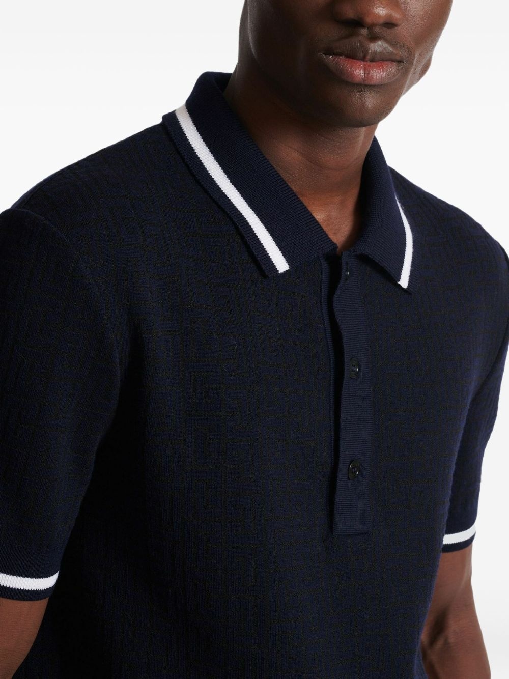 monogram-pattern polo shirt - 6