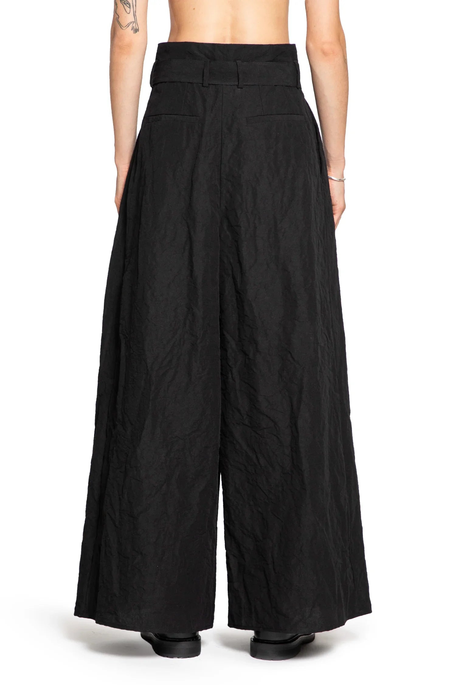 Wide Leg Belted Pants - 4