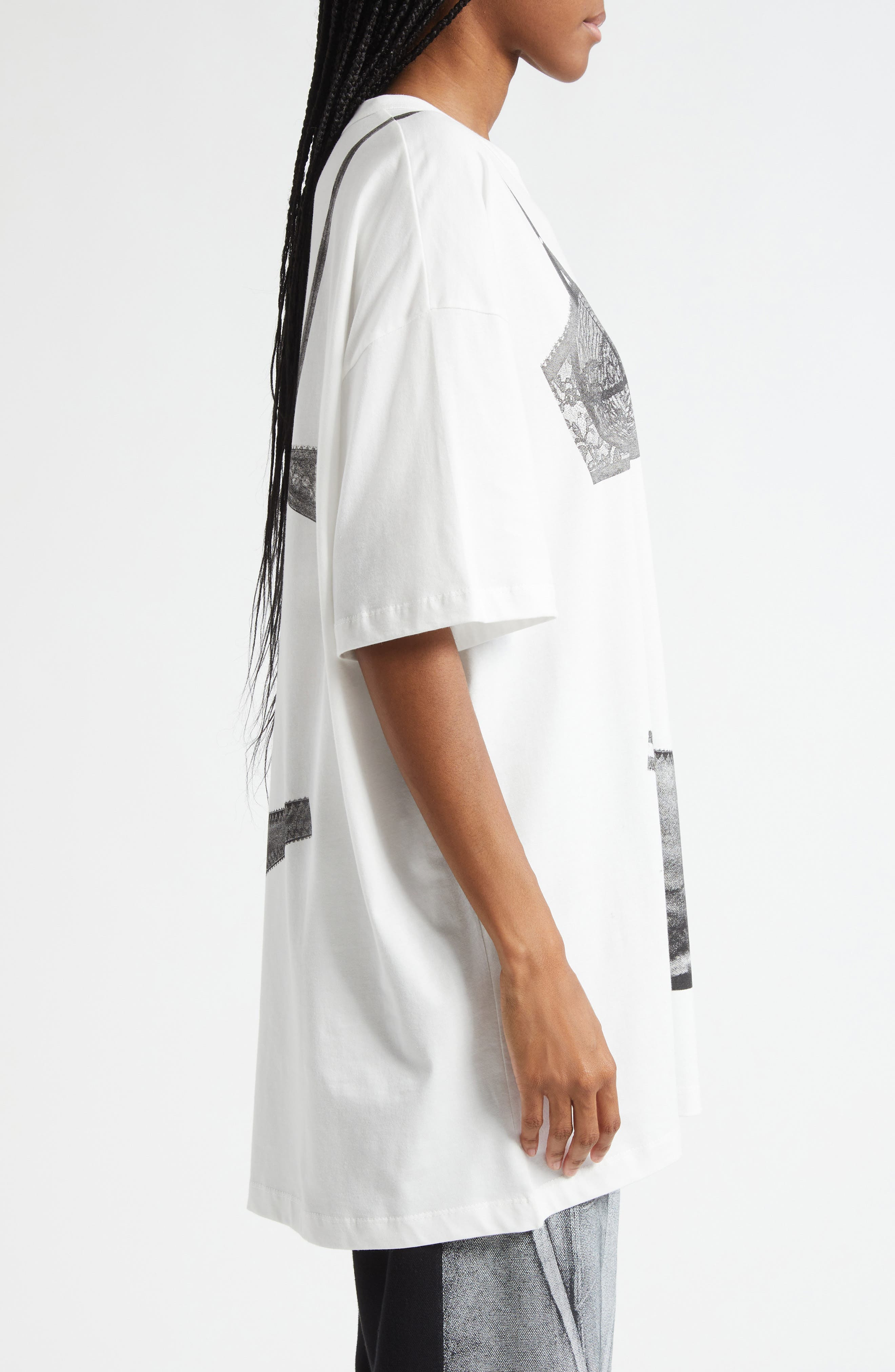 Vaquera Trompe l'Oeil Lingerie Tall Graphic T-Shirt in Off White 1 at Nordstrom - 3