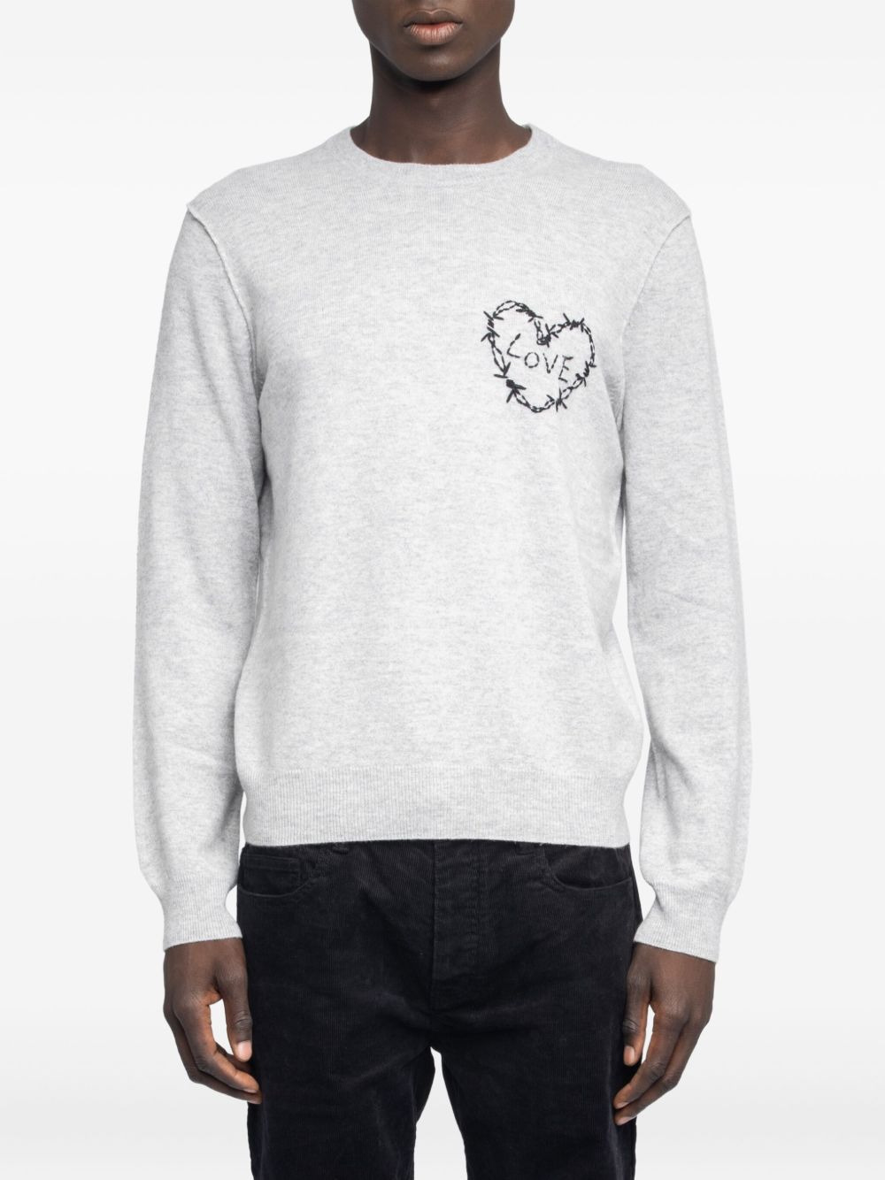Kennedy heart barbed-wire detail sweater - 4
