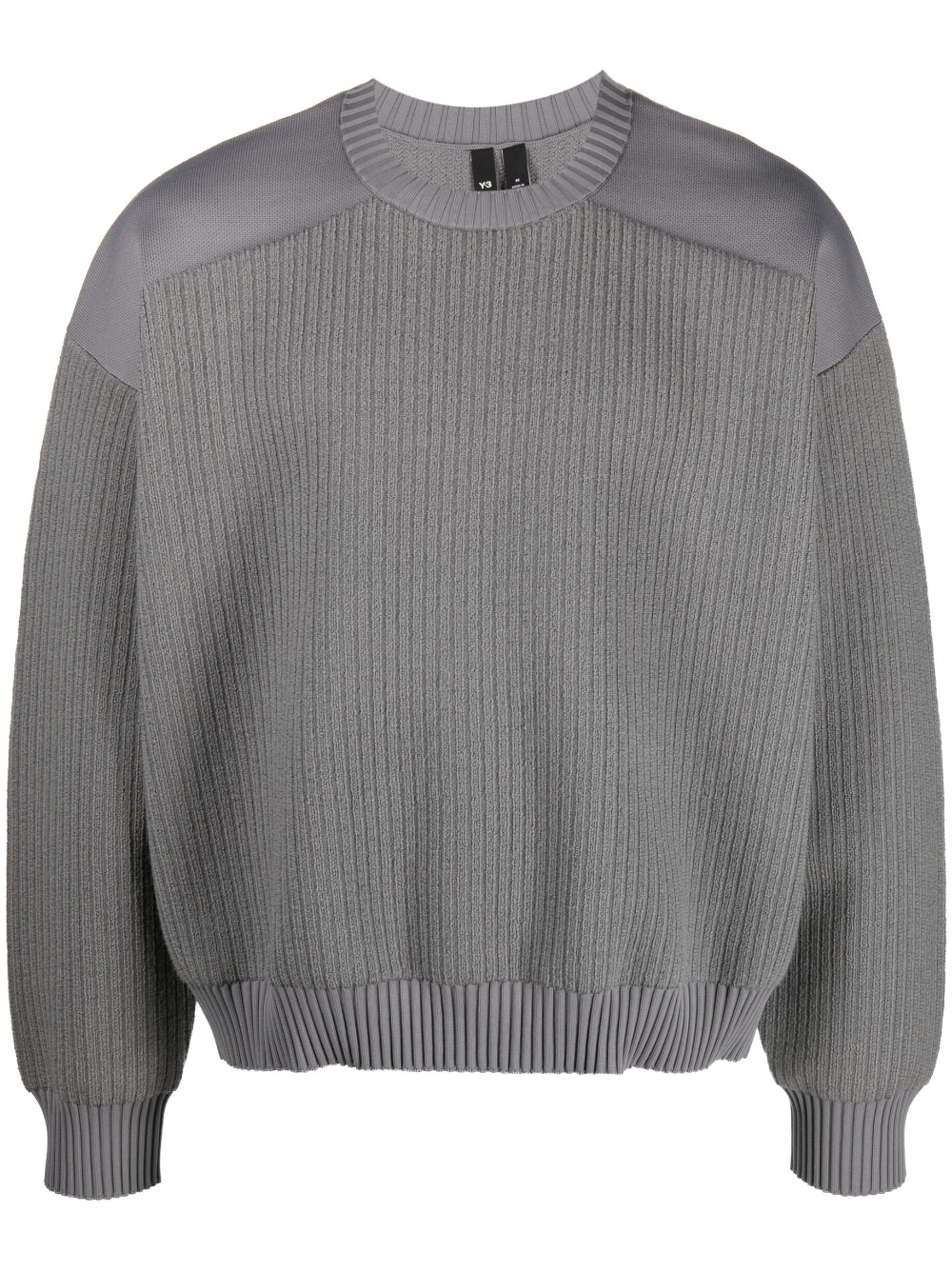 ribbed-panneling crew-neck jumper - 1
