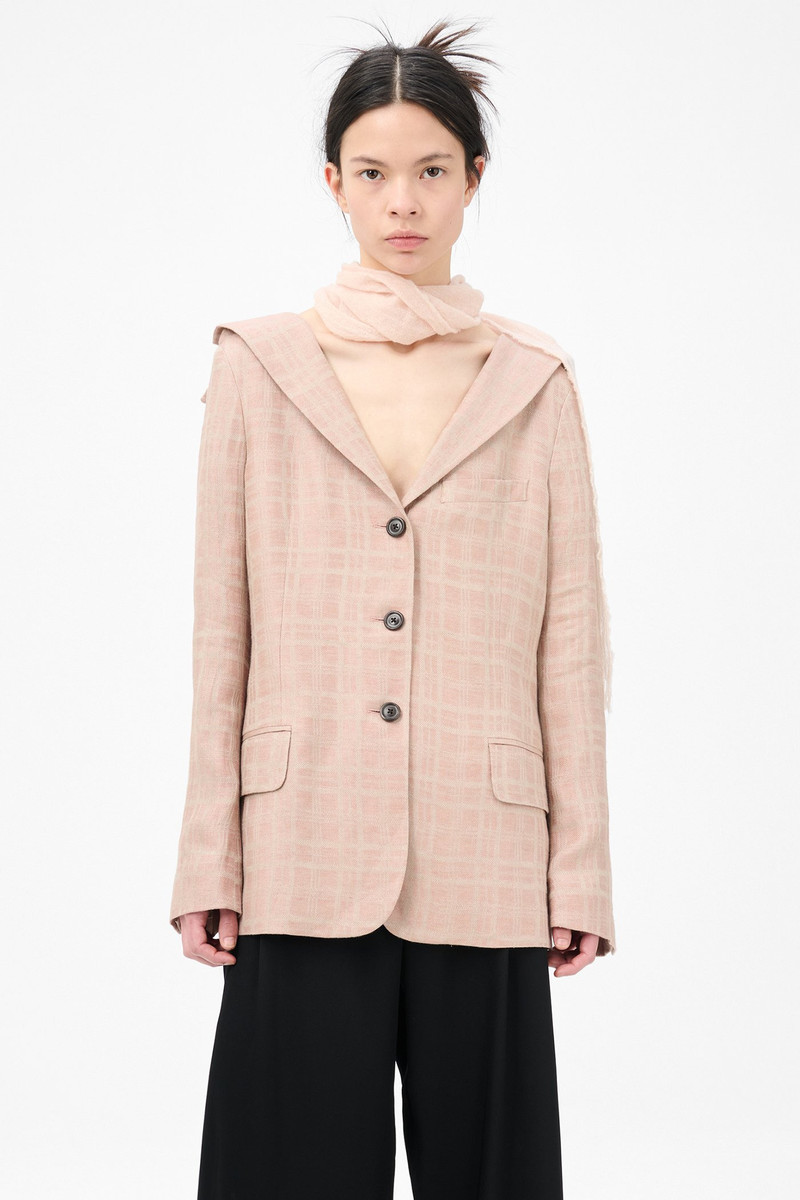 Kaonashi Blazer Hammock Check Crumpled Linen 3