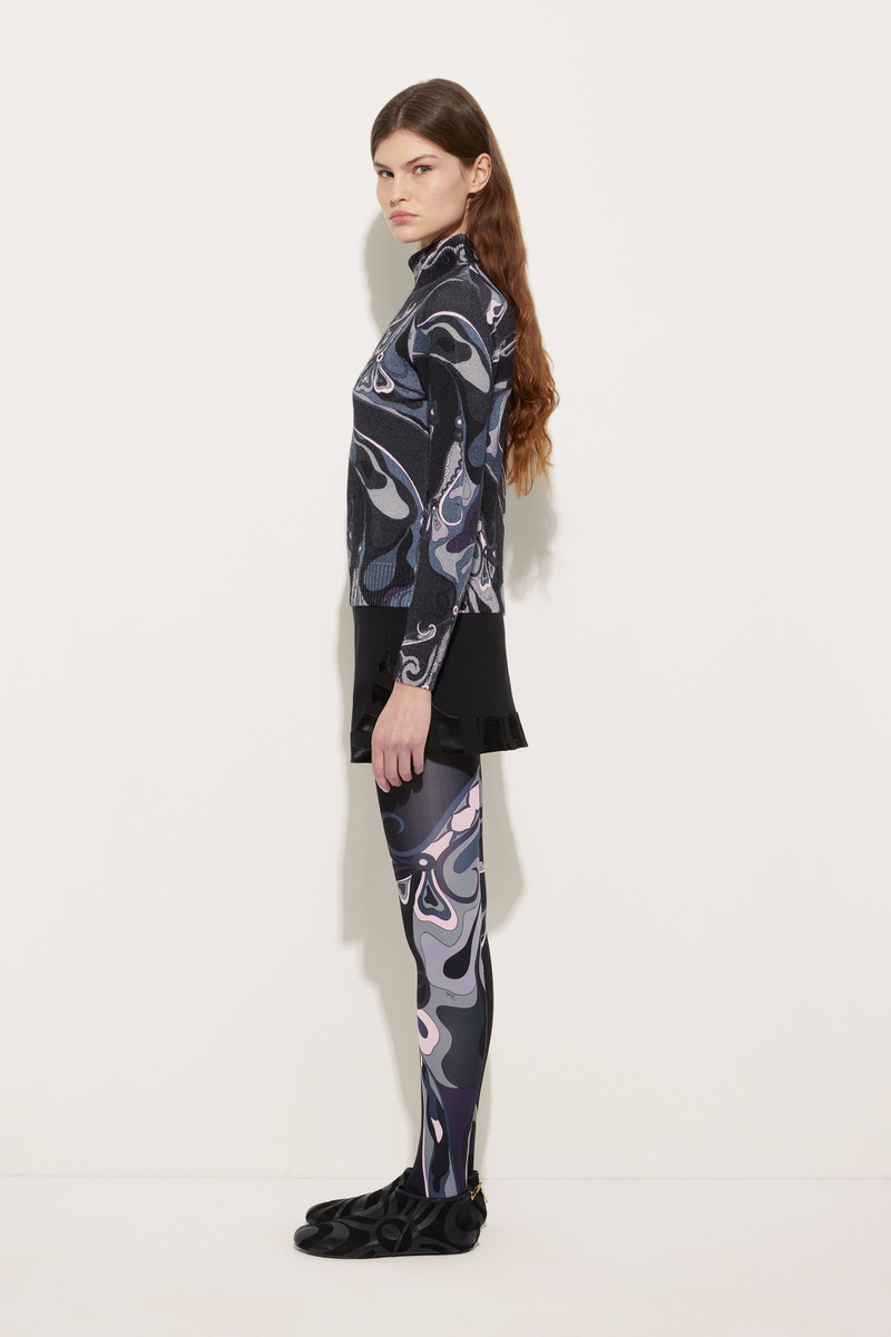 ORCHIDEE PRINT HIGH NECK SWEATER IN WOOL 3