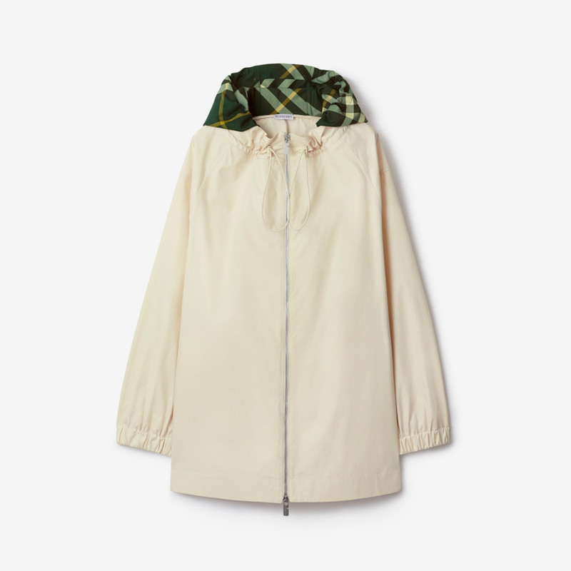 Check Hood Gabardine Parka - 1