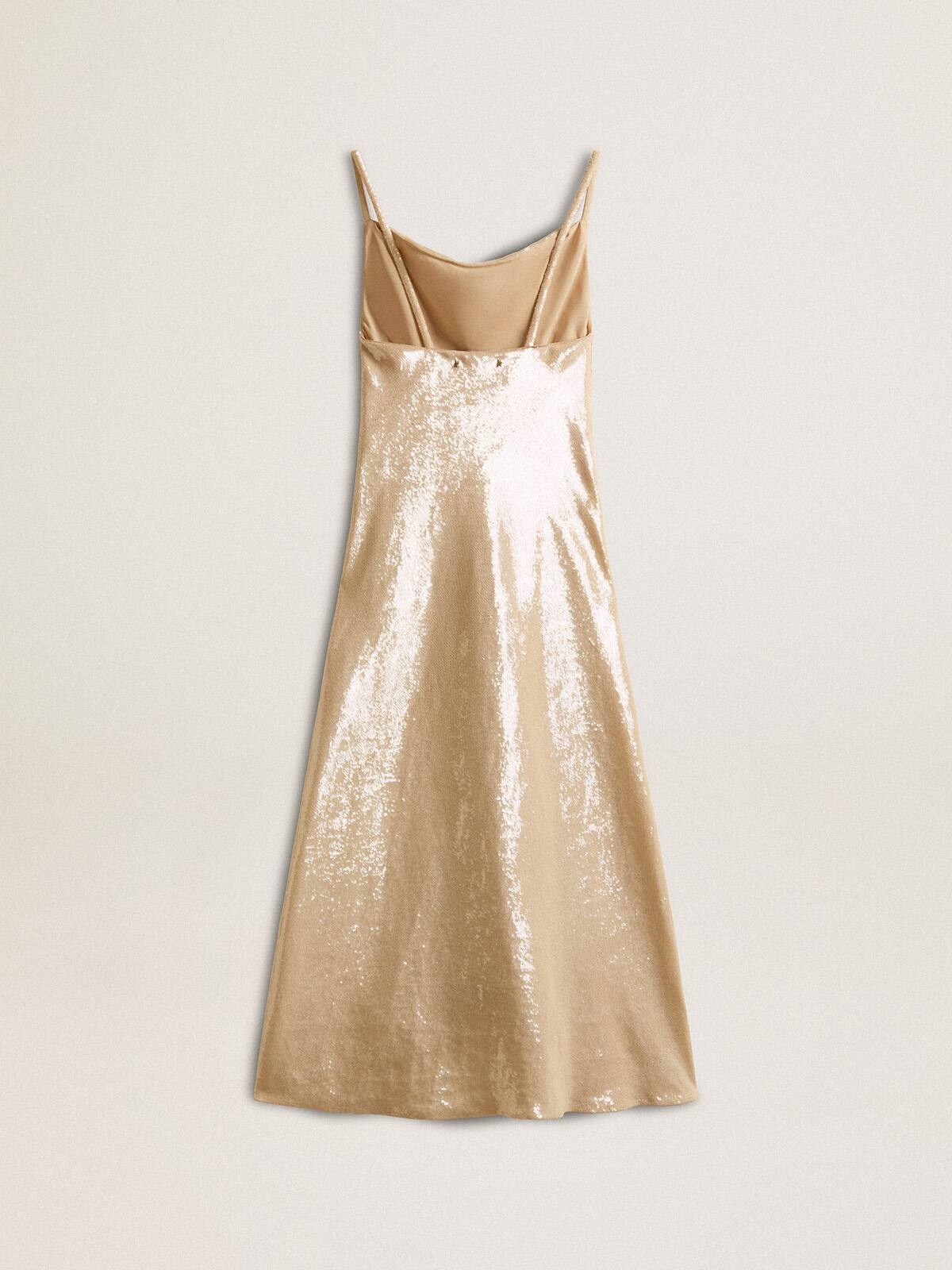 Sleep dress in parchment-colored sequins - 5