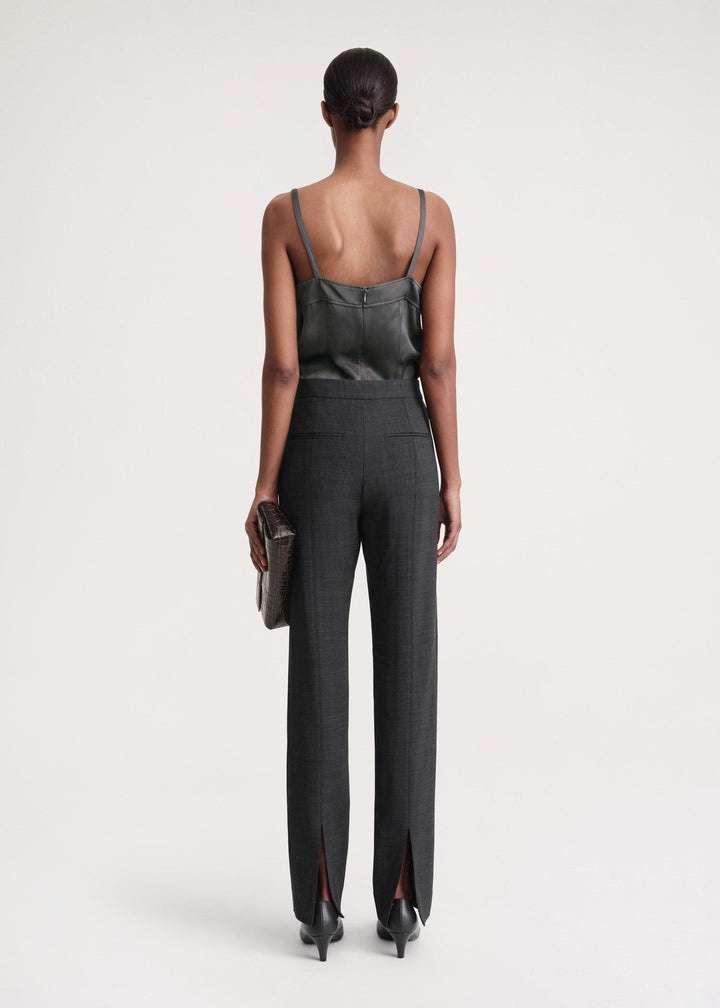Slim crepe suit trousers charcoal mélange - 4