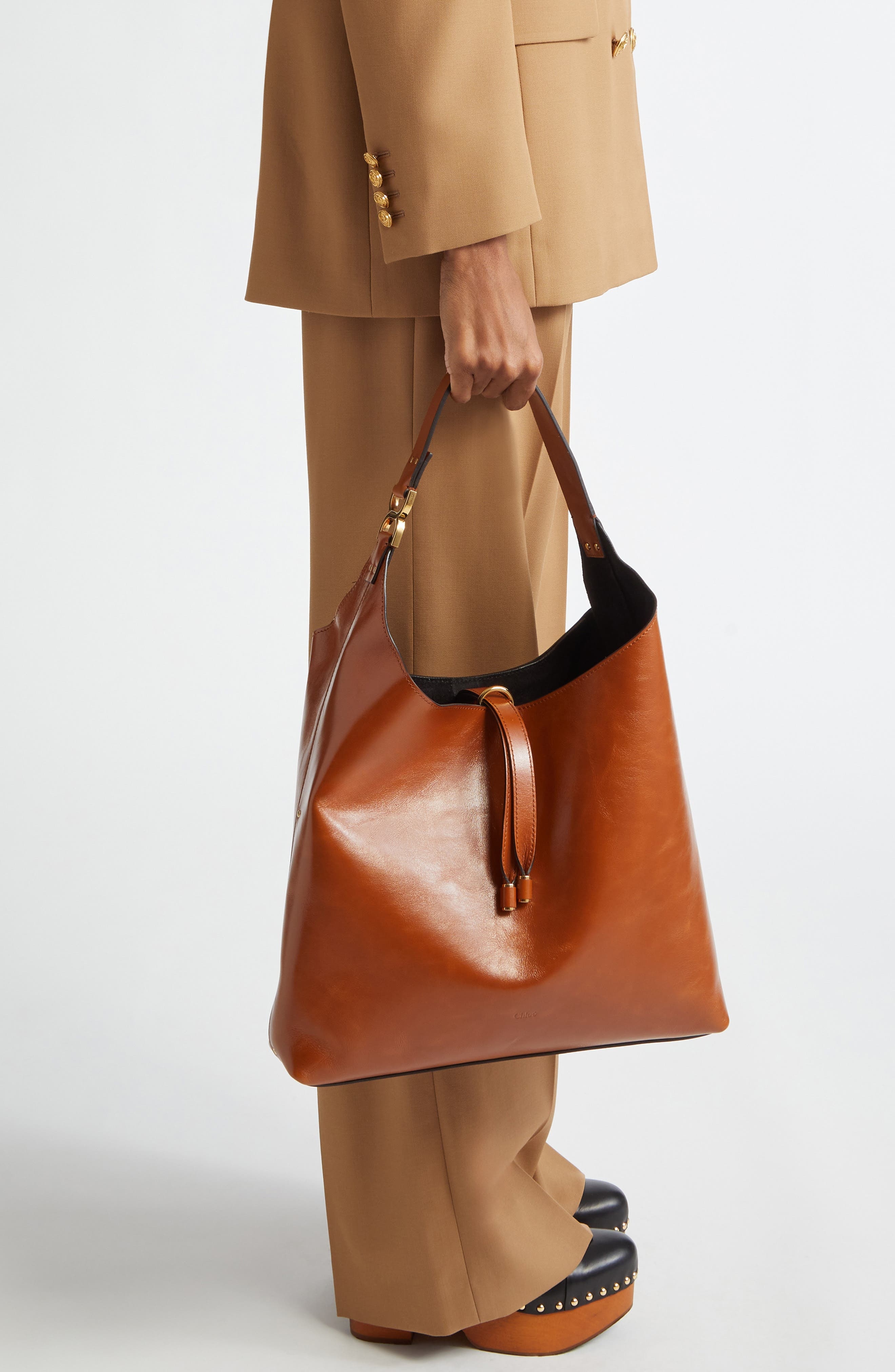 Chloé Large Marcie Leather Hobo Bag in 26M Clay Brown at Nordstrom - 3