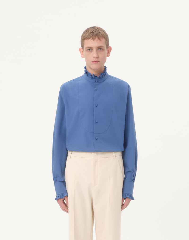 COTTON POPLIN SHIRT WITH PLASTRON AND RUFFLES 5