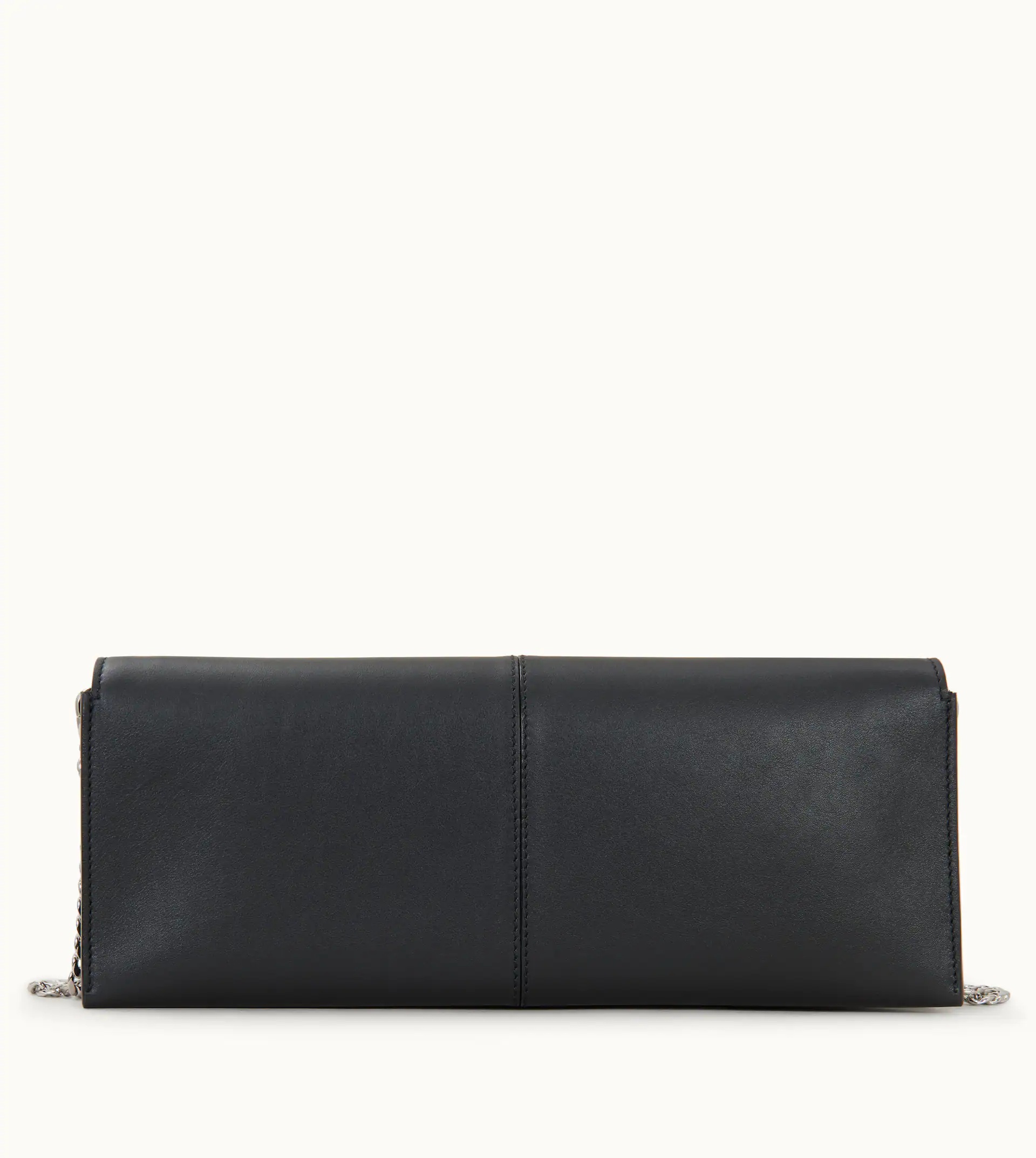 CLUTCH IN LEATHER MEDIUM - BLACK - 5