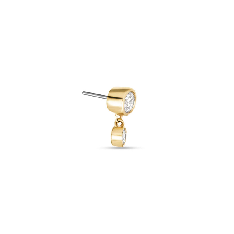 LAB-Created Diamond Drop Push Pin Flat Back 3