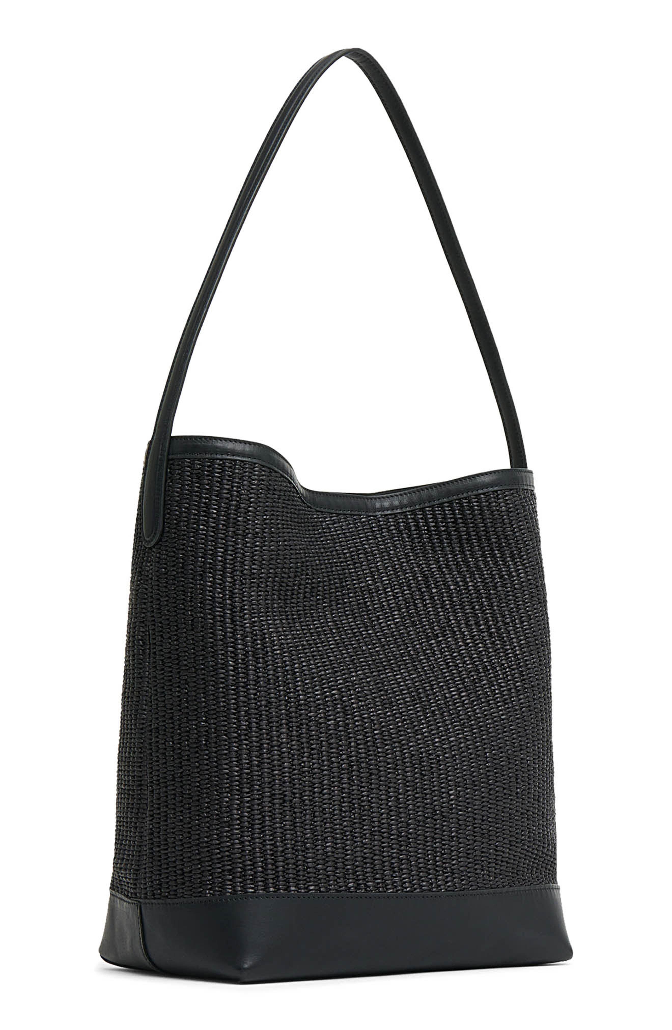 Mansur Gavriel Everyday Cabas Raffia Bag in Black/Black at Nordstrom - 2
