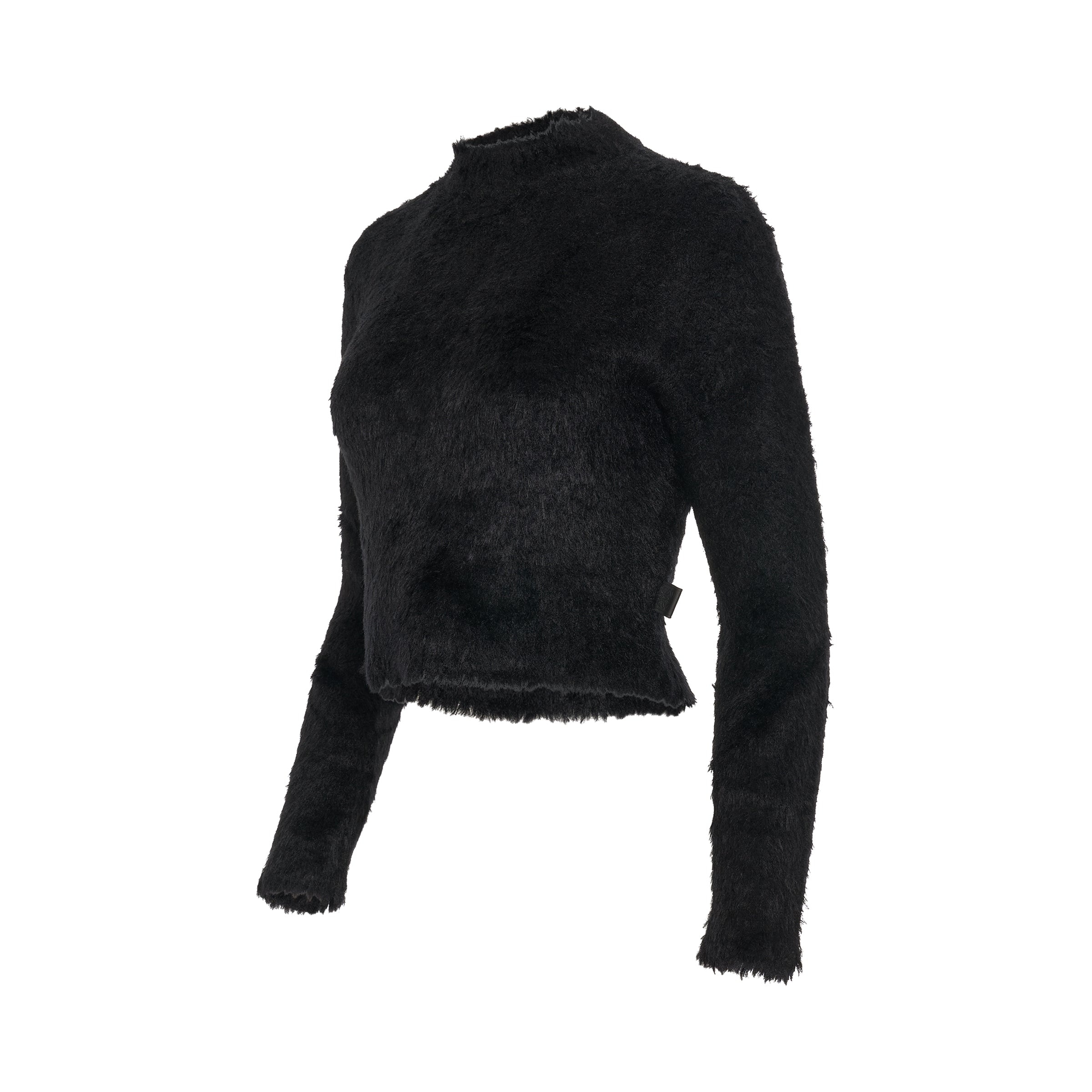 Fluffy Sweater in Black - 2