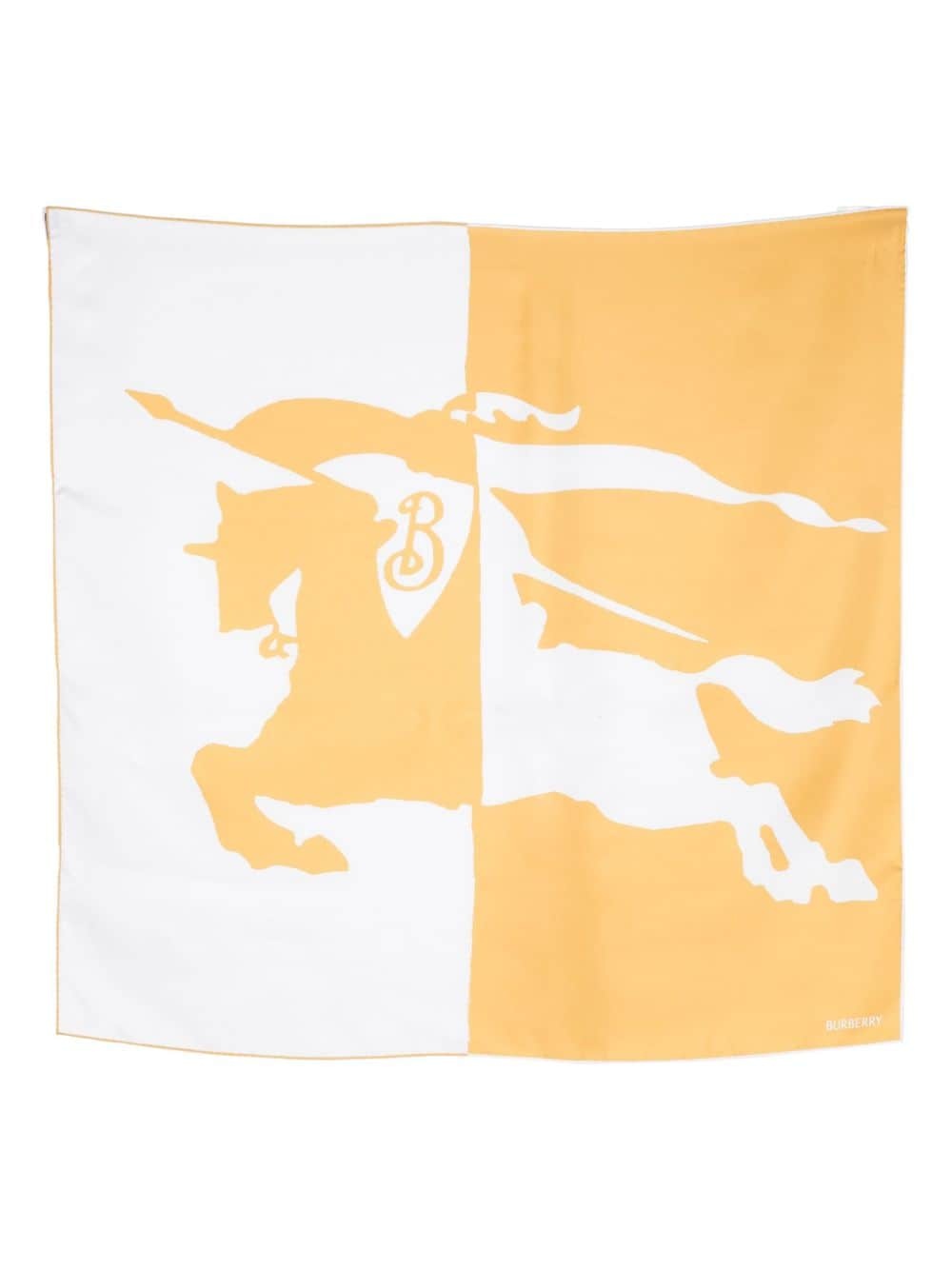 logo-print silk scarf - 1