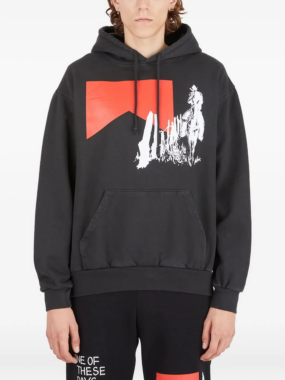 graphic-print cotton hoodie - 1