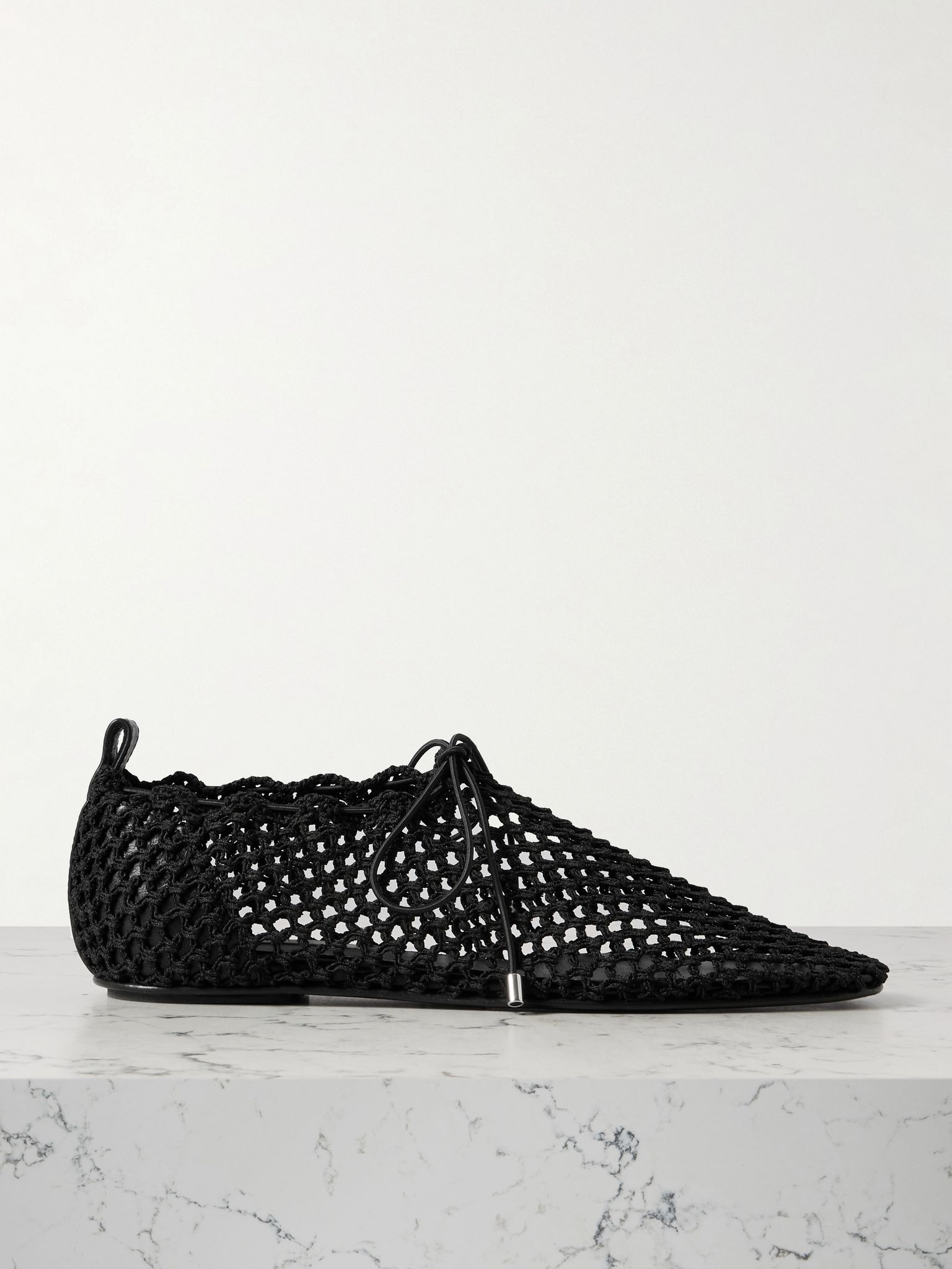 Crochet-knit flats Black - 1