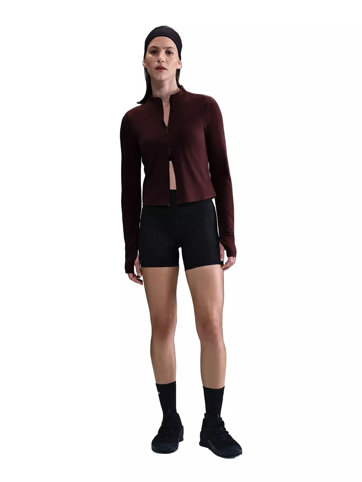 Women's Zenvy Dri-FIT Full-Zip Long-Sleeve Jacket -Burgundy - 4