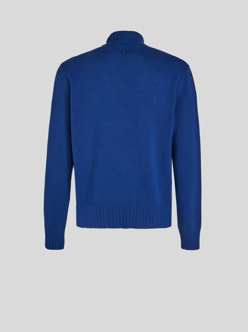 POLO NECK JACQUARD INTARSIA SWEATER 5