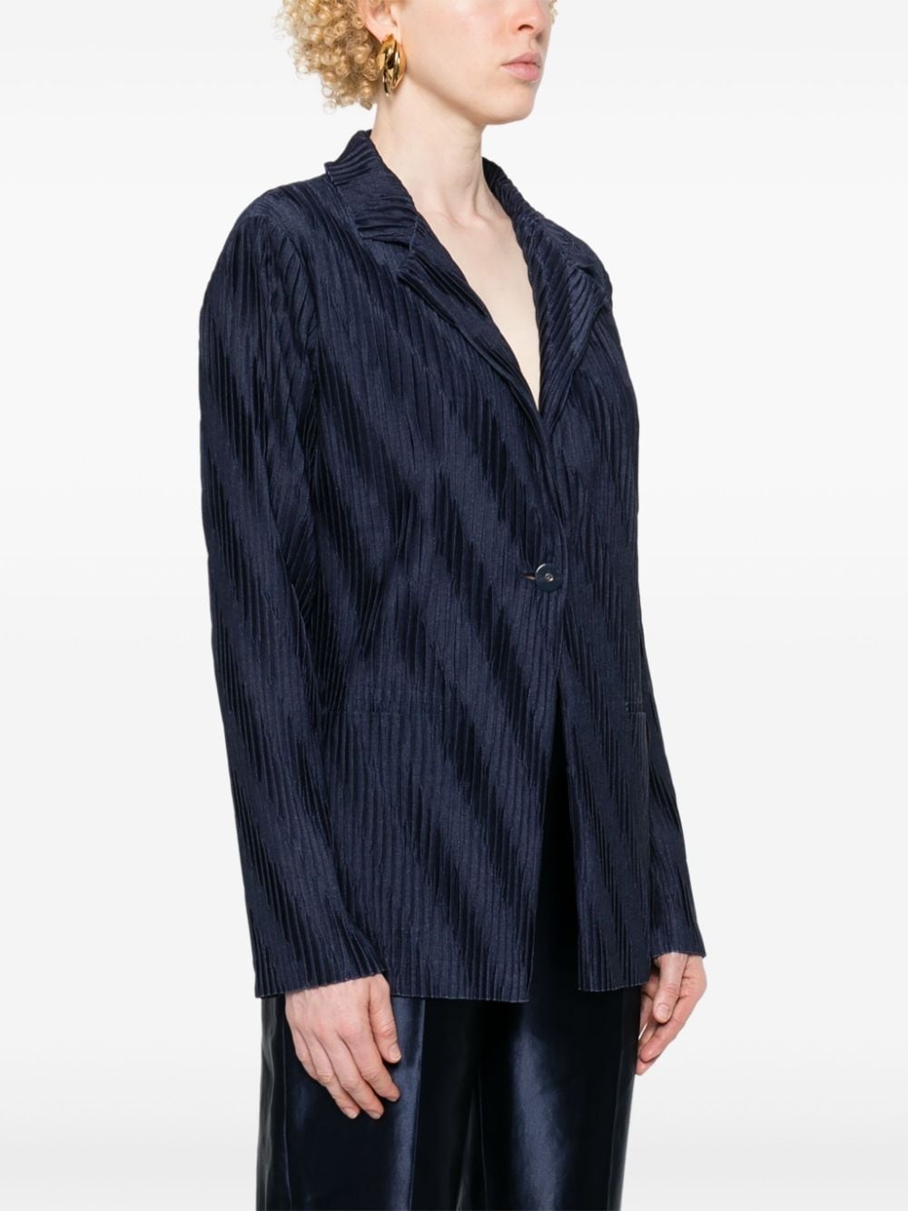 plissé-effect blazer - 3