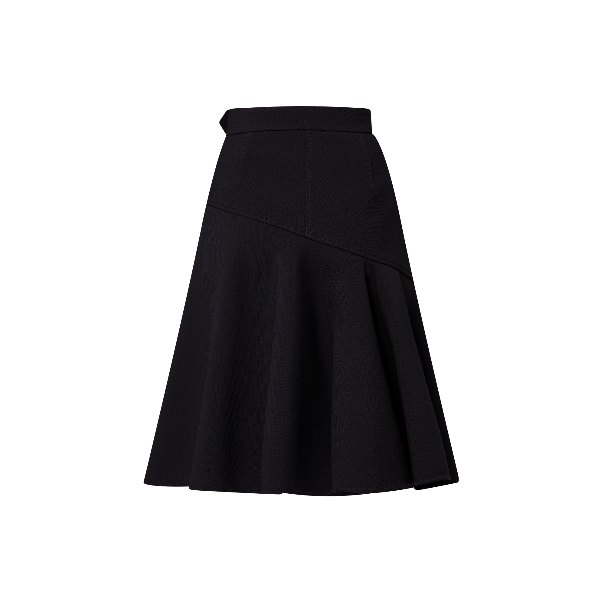 Asymmetrical Flare Midi Skirt - 2