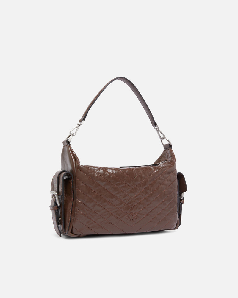 PINKO MEDIUM LEATHER CARGO BAG WITH POCKETS outlook